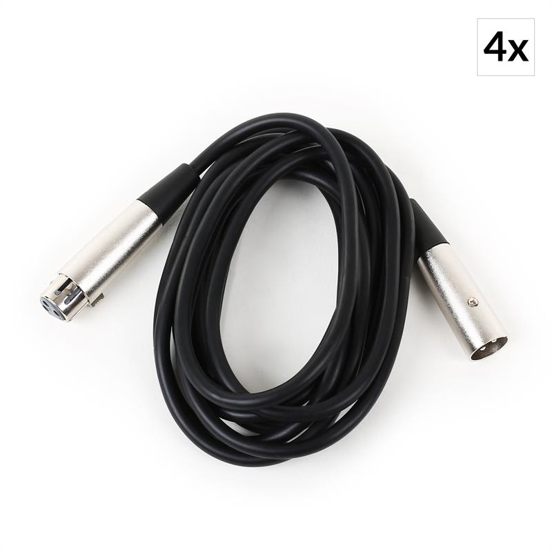 FrontStage sada štyroch XLR káblov, 3 m, samec na samica