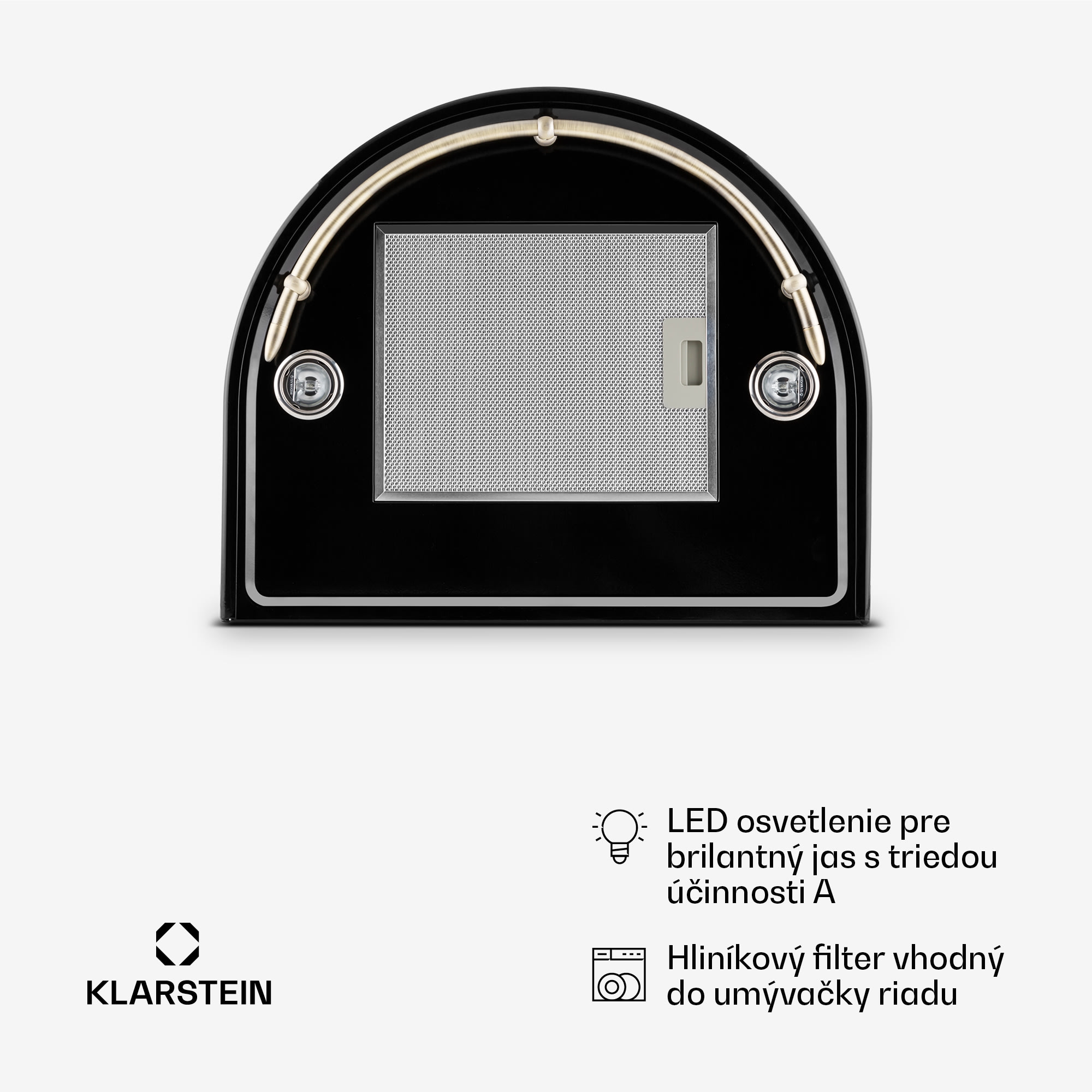 Klarstein Noir, digestor, 60 cm, komínový, 490 m³/h, retro dizajn, nehrdzavejúca oceľ, čierny – Obrázok 5
