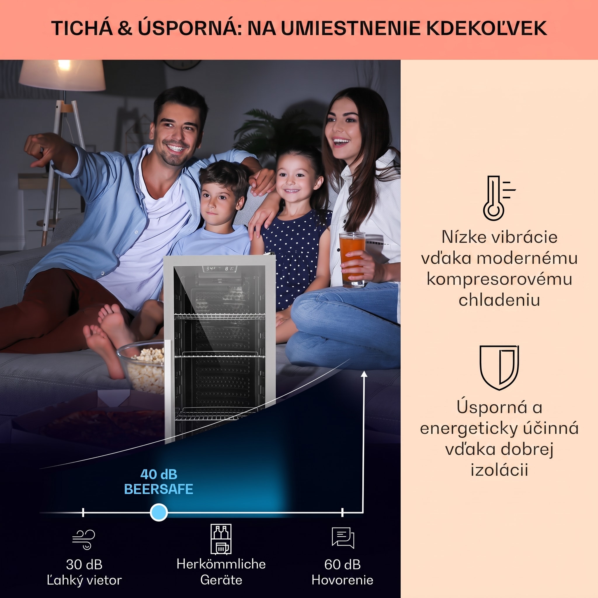 Klarstein Beersafe 6XL, chladnička na nápoje, 171 l, 0-10°C, sklo, energet. trieda G, nehrdzavejúca oceľ – Obrázok 2