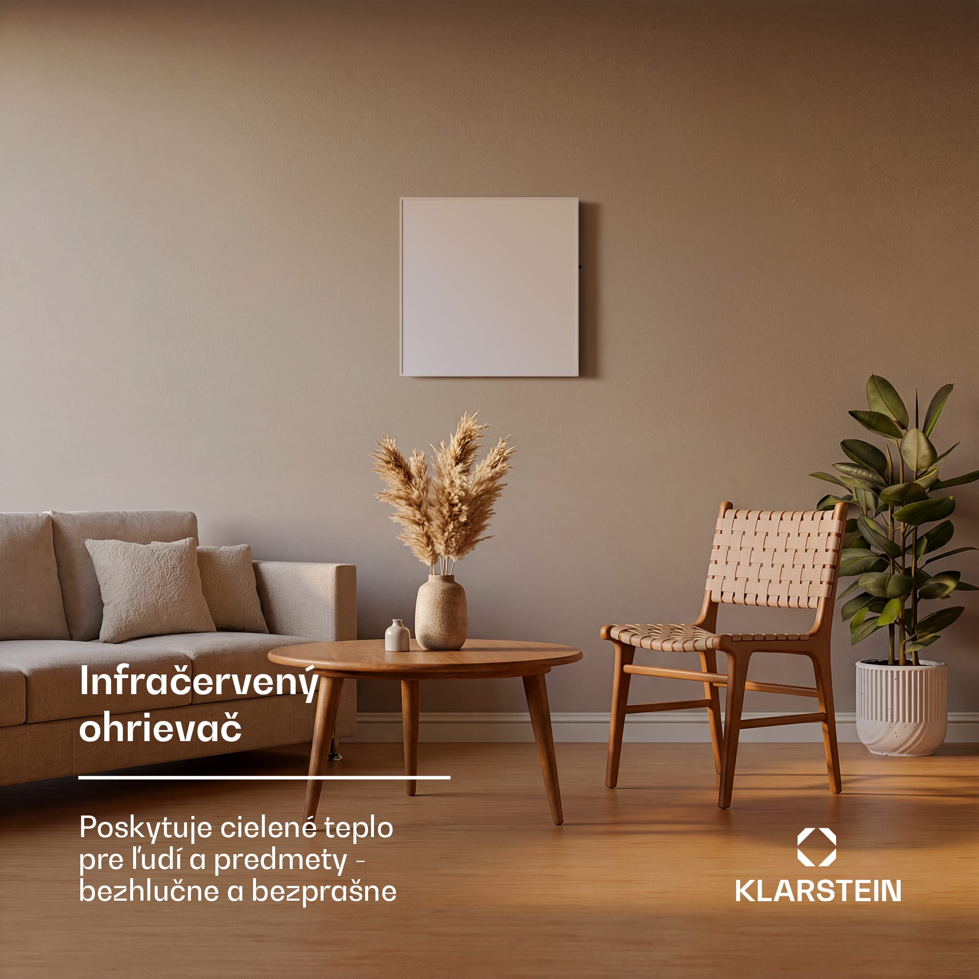 Klarstein Wonderwall 360 Smart, infračervený ohrievač, 60 x 60 cm, 360 W, týždenný časovač, IP24, biely – Obrázok 4