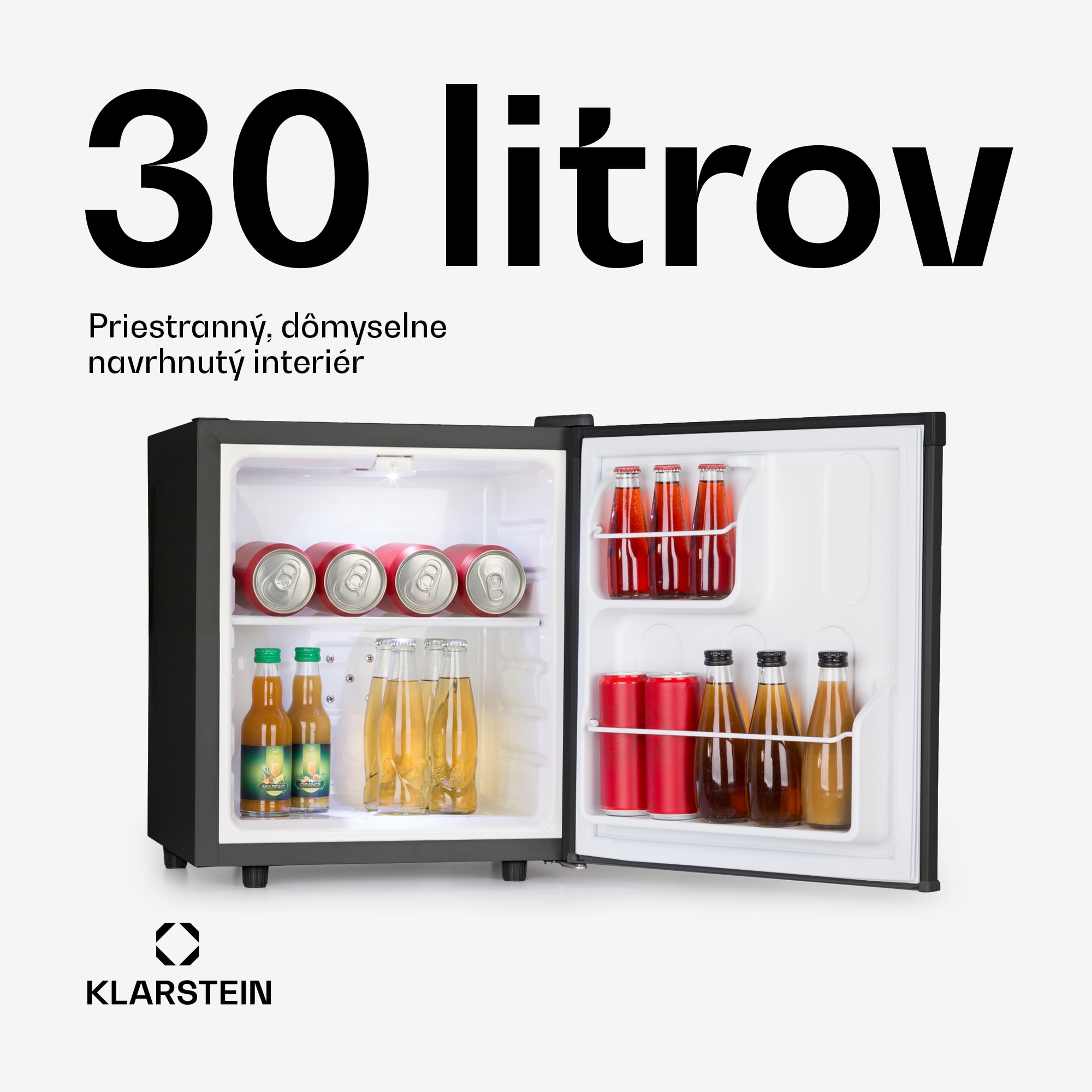 Klarstein Silent Cool, chladnička, 30 l, Arctic-Fox Cooling, energet. trieda G, čierna – Obrázok 2