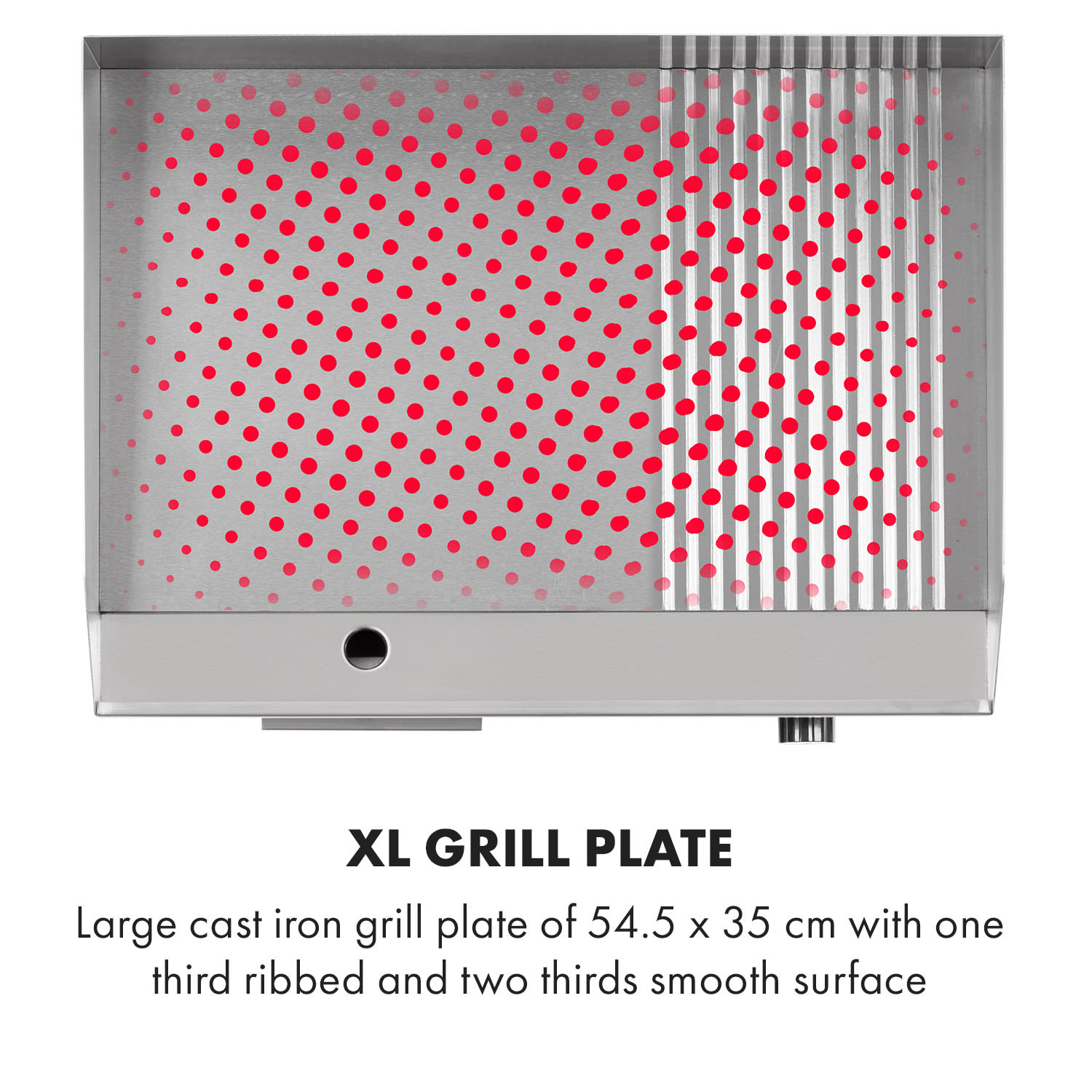 Klarstein Grillmeile 3000GR, elektrický gril, 3000 W, grilovacia platňa 54,5 x 35 cm, hladký/rebrovaný – Obrázok 4
