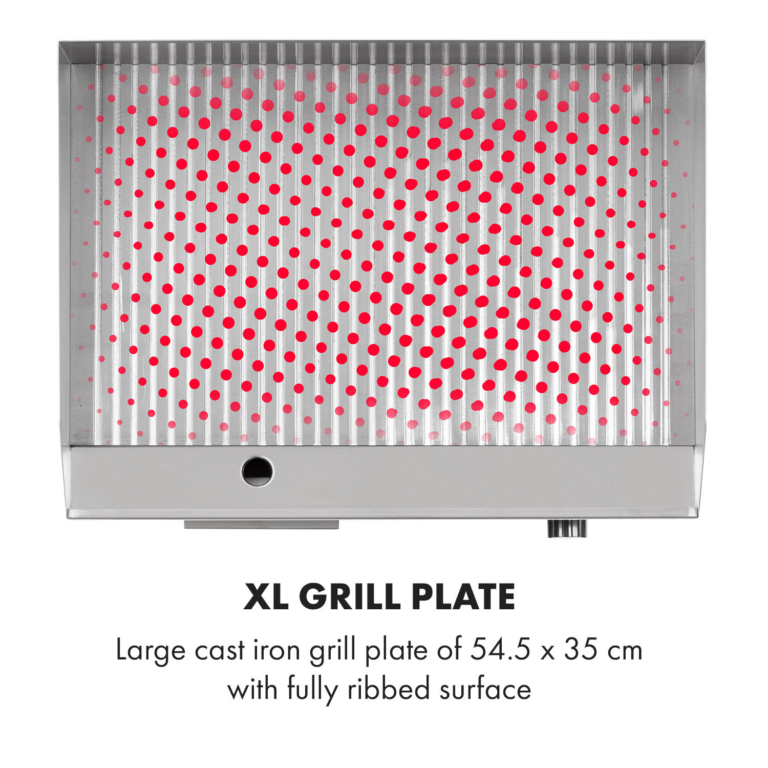 Klarstein Grillmeile 3000R, elektrický gril, 3000 W, grilovacia platňa 54,5 x 35 cm, rebrovaný – Obrázok 4