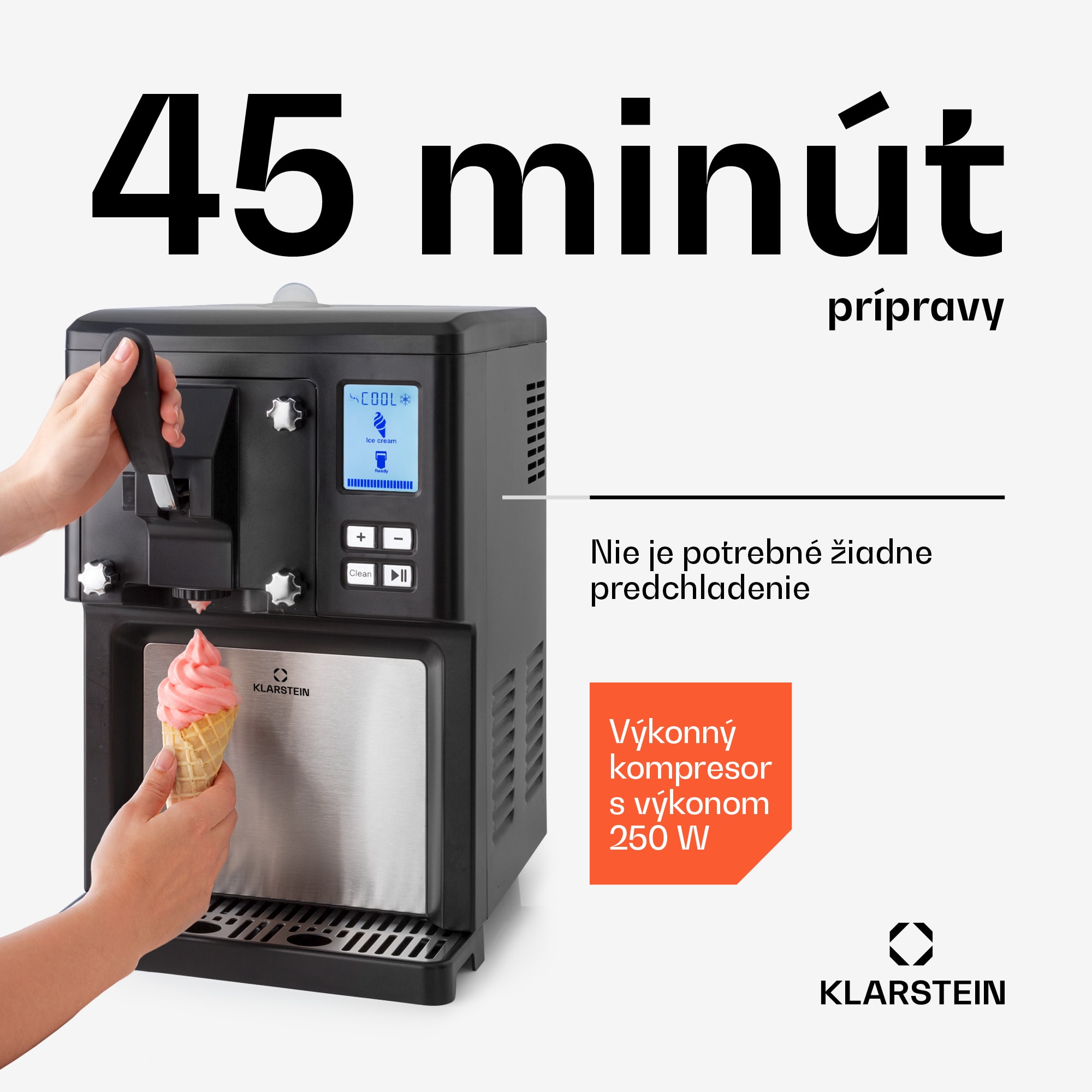 Klarstein Sweet Sundae zmrzlinovač kompresor 1,5l nehrdzavejúca oceľ čierny – Obrázok 3