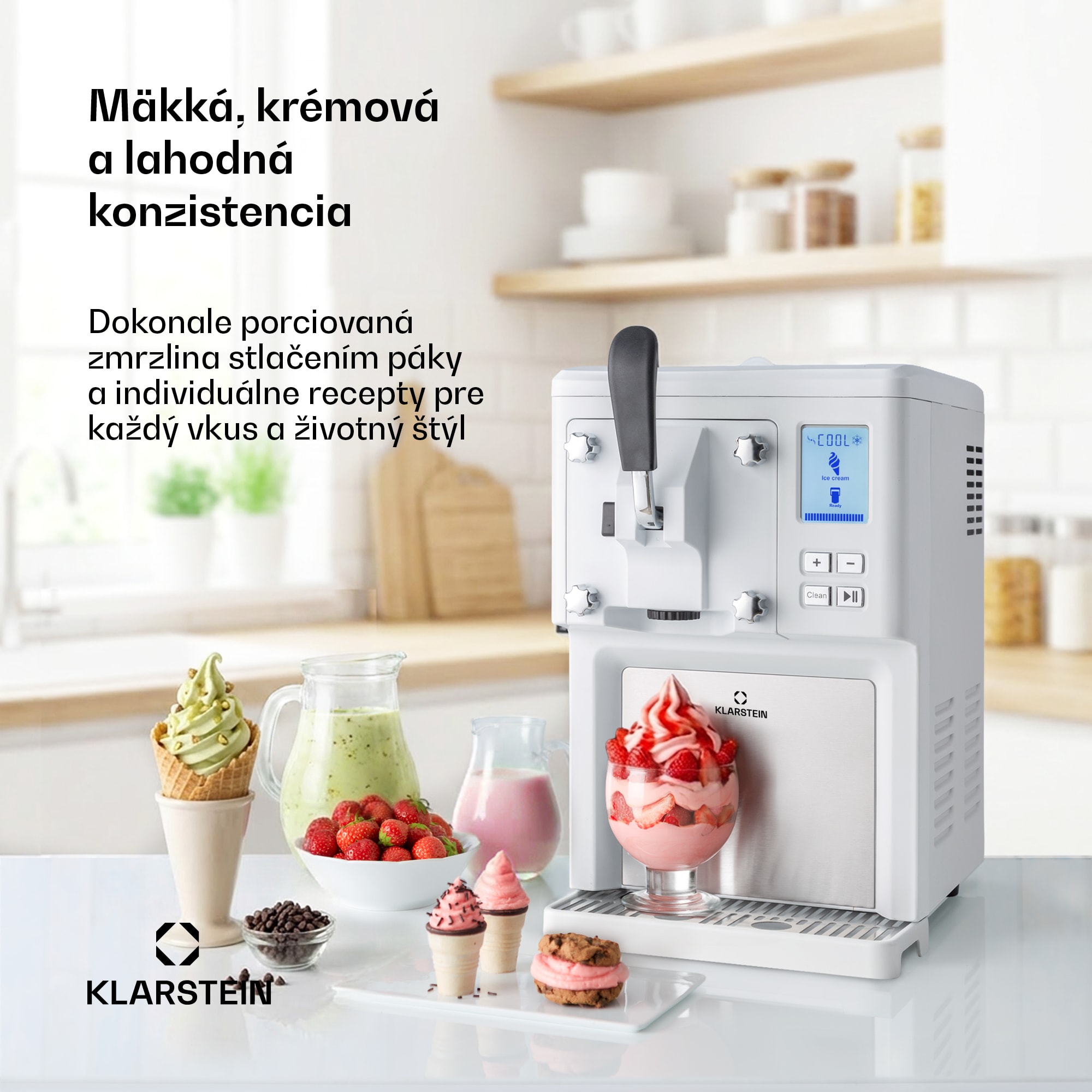 Klarstein Sweet Sundae zmrzlinovač kompresor 1,5l nehrdzavejúca oceľ biely – Obrázok 5