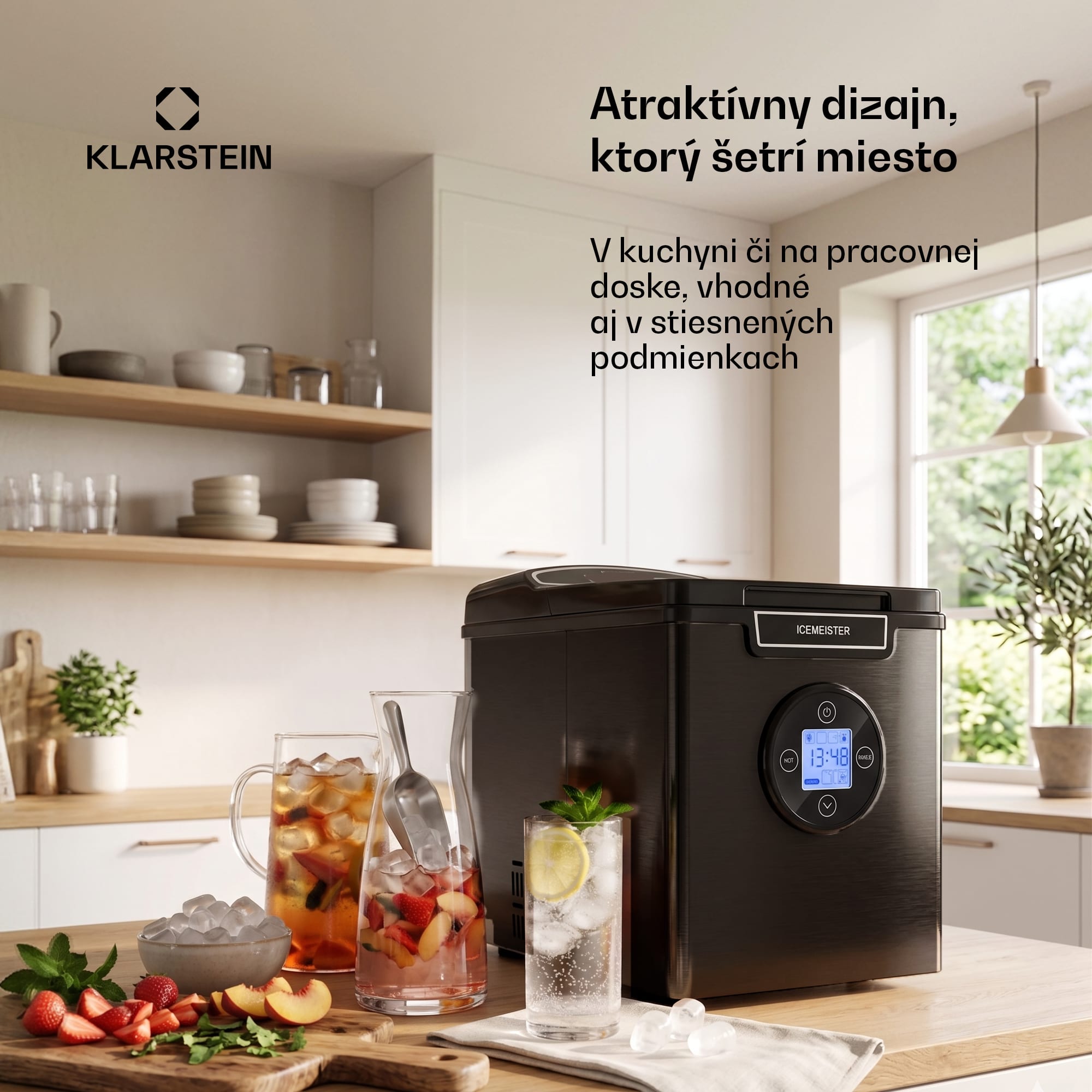 Klarstein Icemeister 2G, výrobník ľadu, 12 kg/24 h, LCD displej, nehrdzavejúca oceľ – Obrázok 3