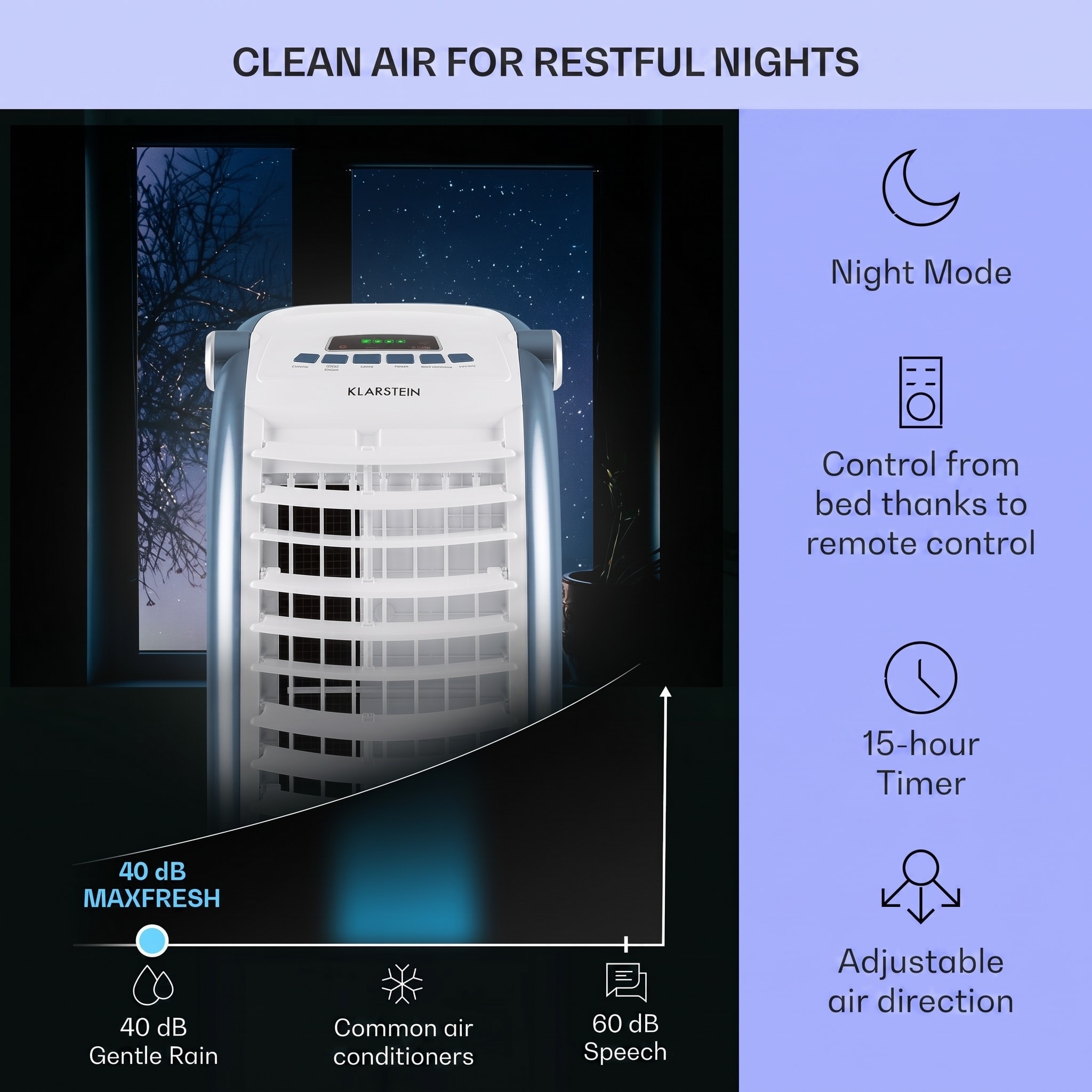 Klarstein Maxfresh, 3 v 1 ochladzovač vzduchu, ventilátor, 65 W, 6 l, diaľkový ovládač, 2 x chladiaci box – Obrázok 4