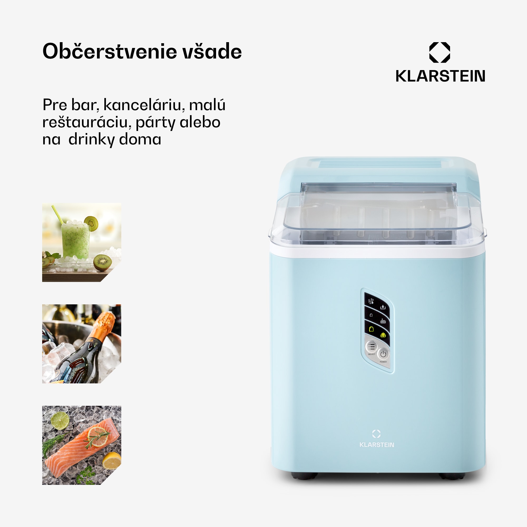 Klarstein Albaron, výrobník ľadu, tvar náboja, 12 kg/24 h, nádrž 1,5 l, displej – Obrázok 4