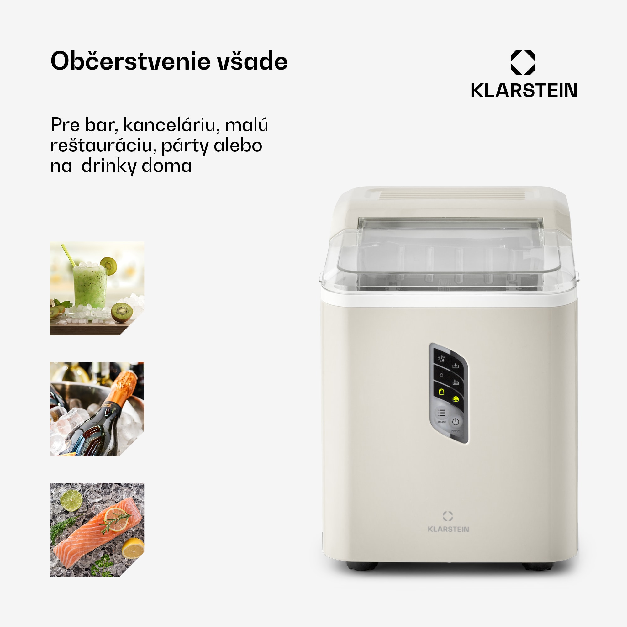 Klarstein Albaron, výrobník ľadu, tvar náboja, 12 kg/24 h, nádrž 1,5 l, displej – Obrázok 4