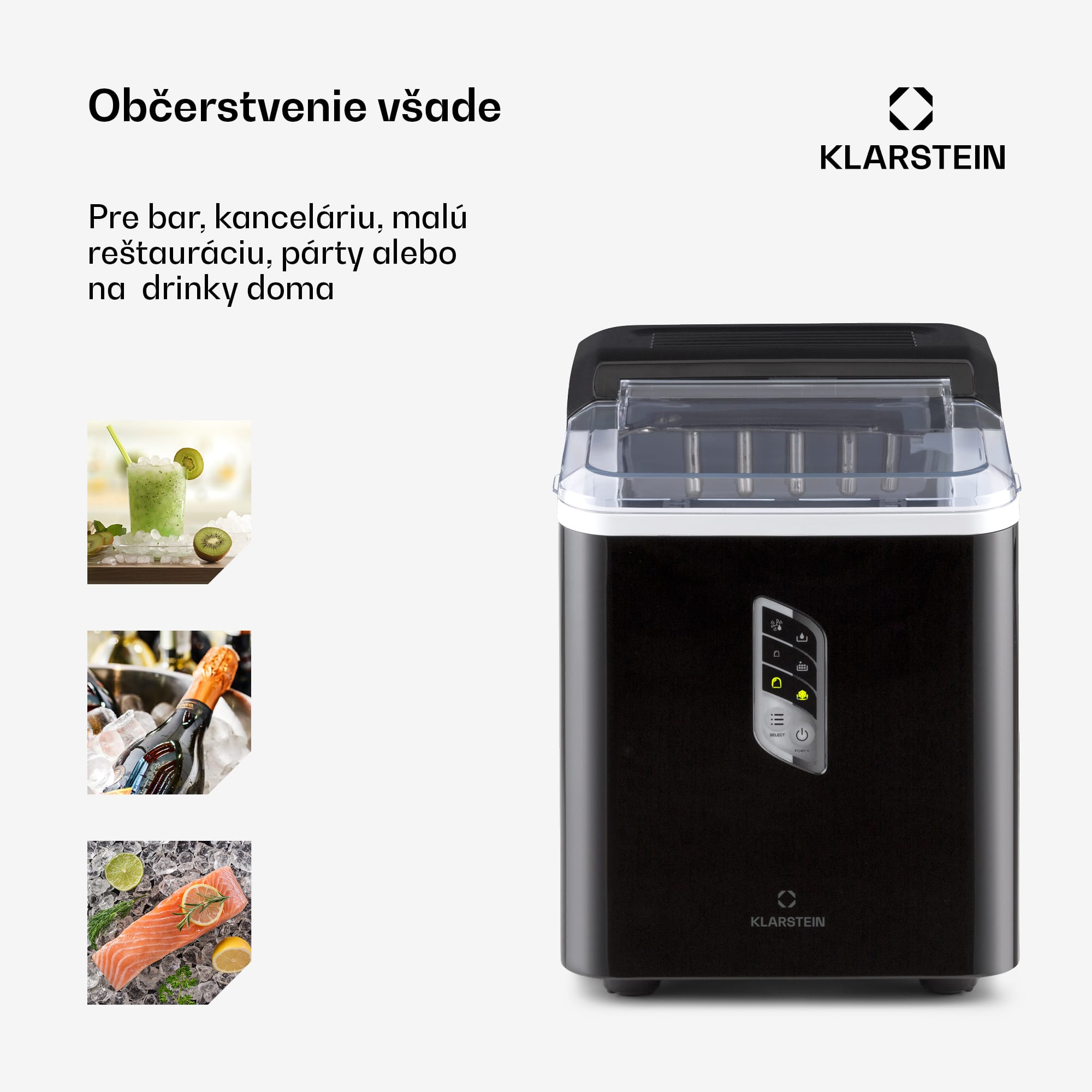 Klarstein Albaron, výrobník ľadu, tvar náboja, 12 kg/24 h, nádrž 1,5 l, displej – Obrázok 4
