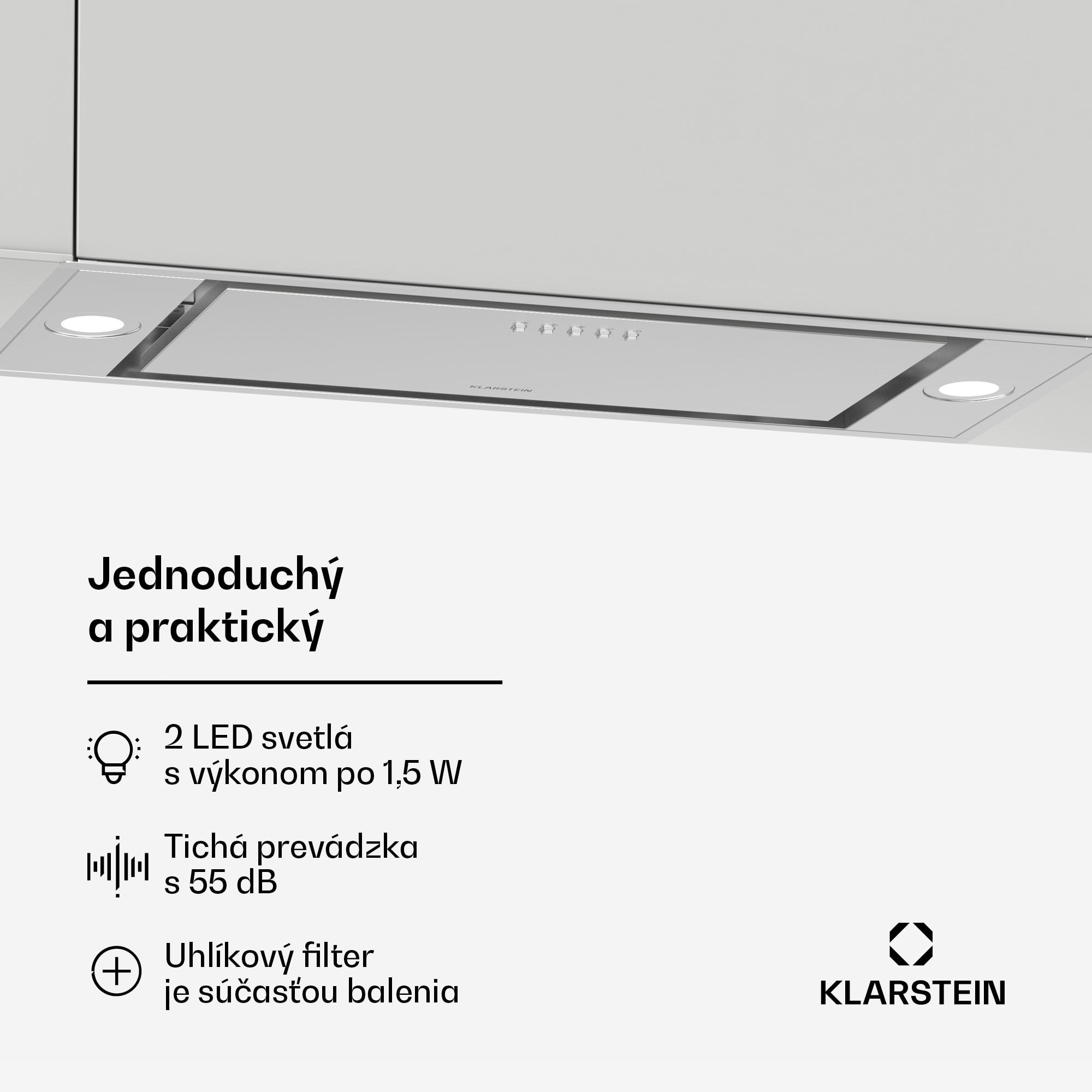 Klarstein TurboMax odsávač pár, 382 m³/h, Účinnosť A+, Dvojitá prevádzka, 3 úrovne, LED – Obrázok 5