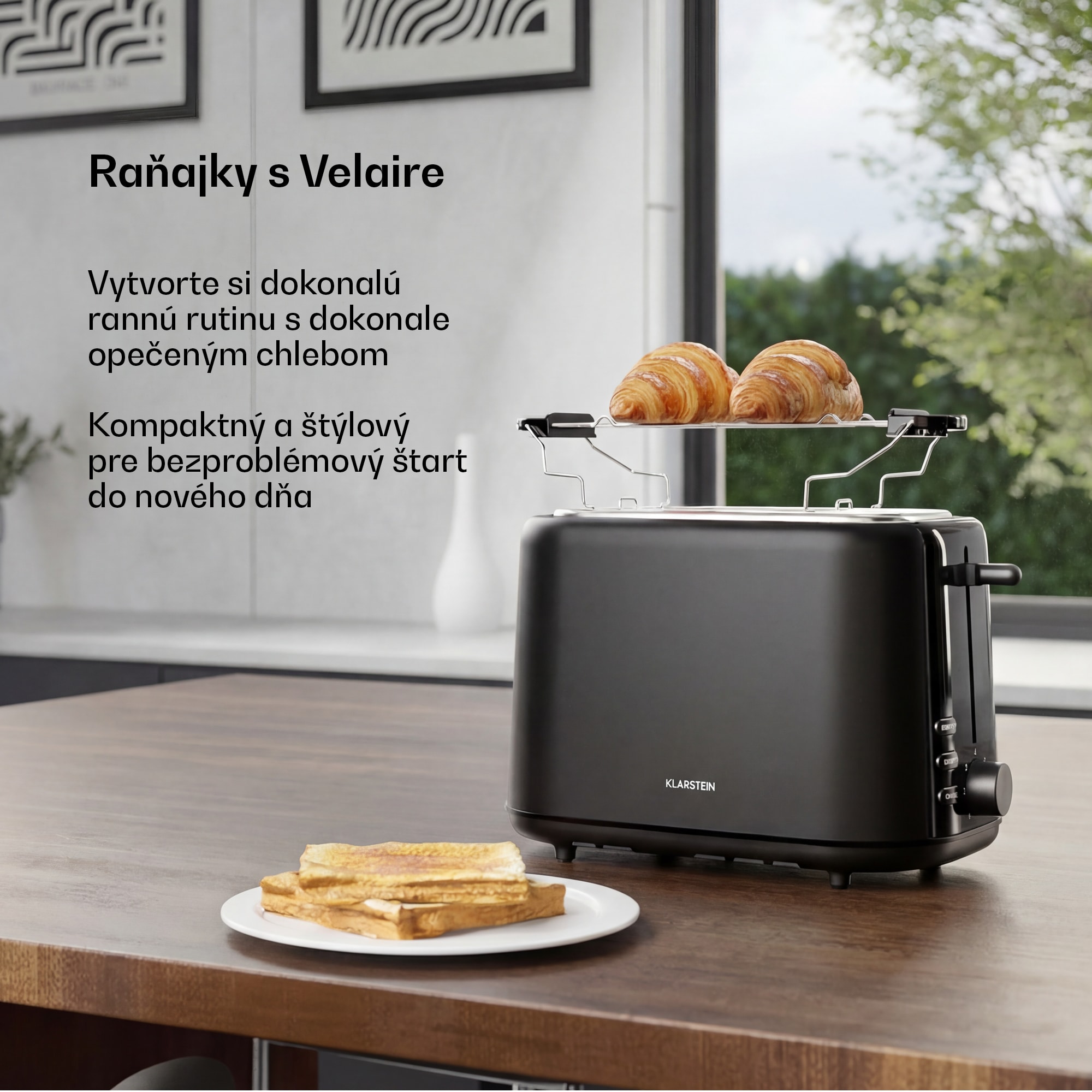 Klarstein Velaire hriankovač | Hriankovač na 2 krajce | 800 W | 7 úrovní opečenia | Ohrievač žemlí – Obrázok 3