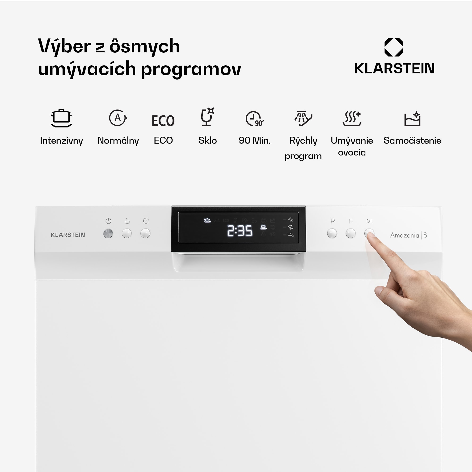 Klarstein Amazonia vstavaná umývačka riadu | 8 programov | Technológia Aqua-Stop | 1620 W | 55 cm – Obrázok 5