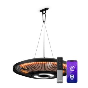 Klarstein LumiHeat infračervený stropný ohrievač | 2000 W | 15 m² | LED svetlo | 42 cm x 42 cm