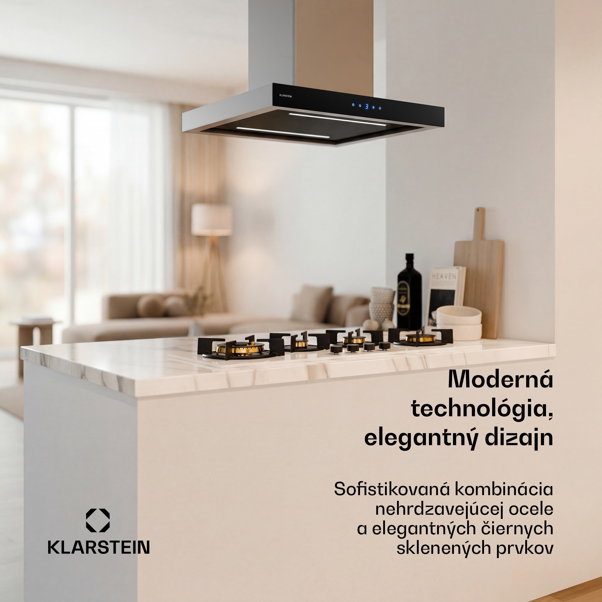 Klarstein Valeria ostrovčekový digestor | Režimy odsávania a recirkulácie | Elegantný dizajn z nehrdzavejúcej ocele | 600 m³/h | 60 cm – Obrázok 2