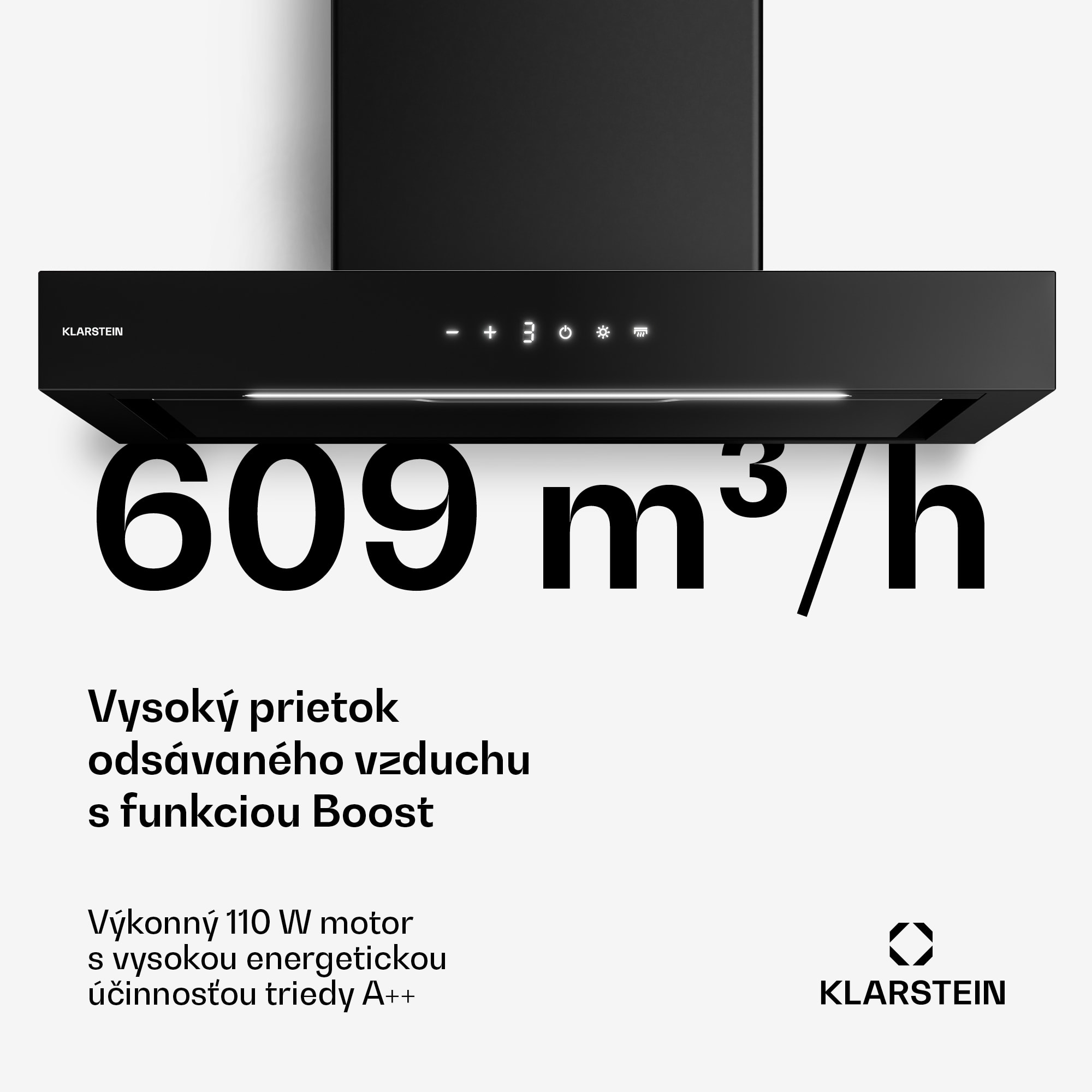 Klarstein Vapura horizontálny nástenný digestor | Ušľachtilý, moderný, výkonný | Energetická trieda A++ | 609 m³/h | 60 cm – Obrázok 4