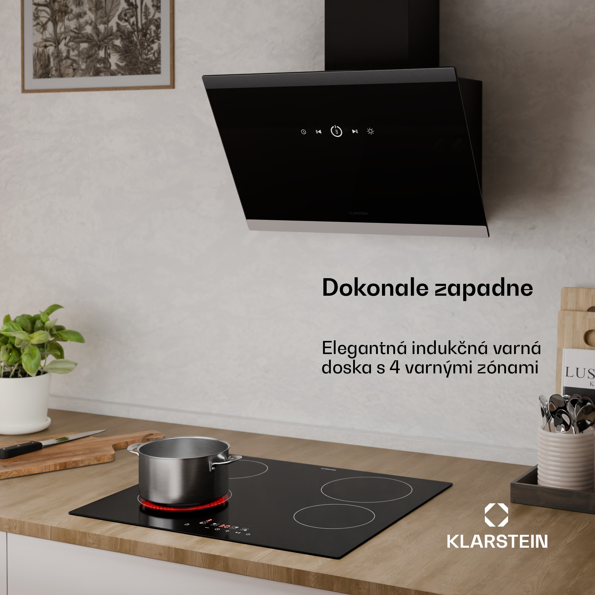 Klarstein Hito sklokeramická varná doska | 4 varné zóny | 6000 W | 9 úrovní výkonu | 60 cm – Obrázok 2