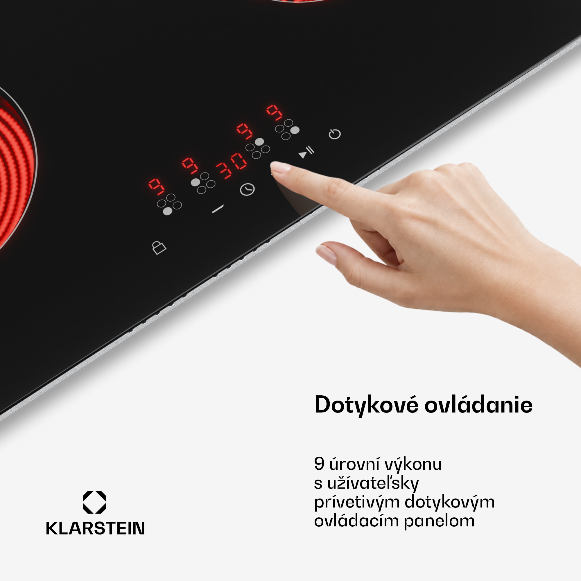 Klarstein Hito sklokeramická varná doska | 4 varné zóny | 6000 W | 9 úrovní výkonu | 60 cm – Obrázok 4