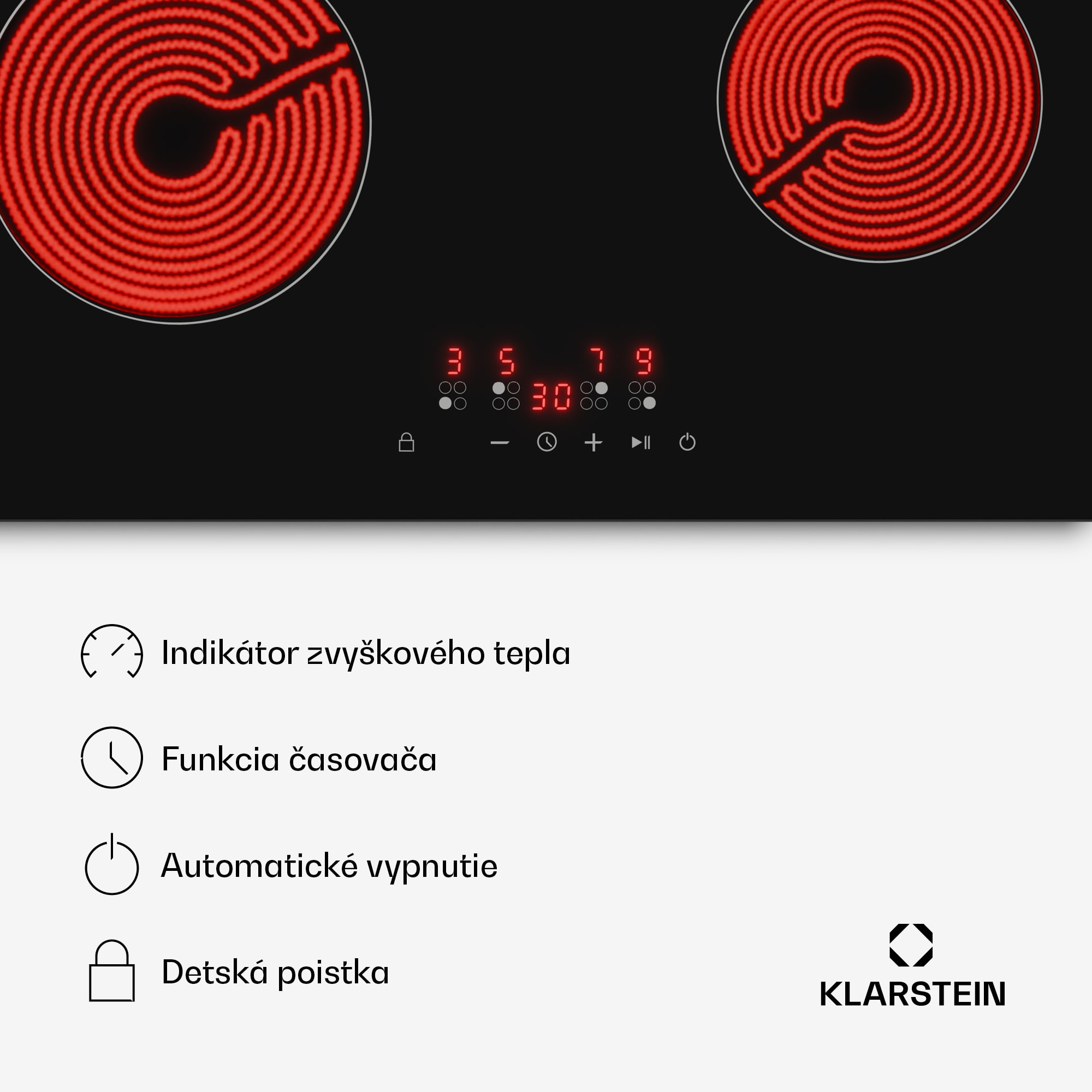 Klarstein Hito sklokeramická varná doska | 4 varné zóny | 6000 W | 9 úrovní výkonu | 60 cm – Obrázok 5