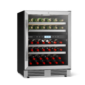 Klarstein VeroSteel podpultová chladnička na víno | 2-zónová | 129 litrov | 43 fliaš | 60 cm