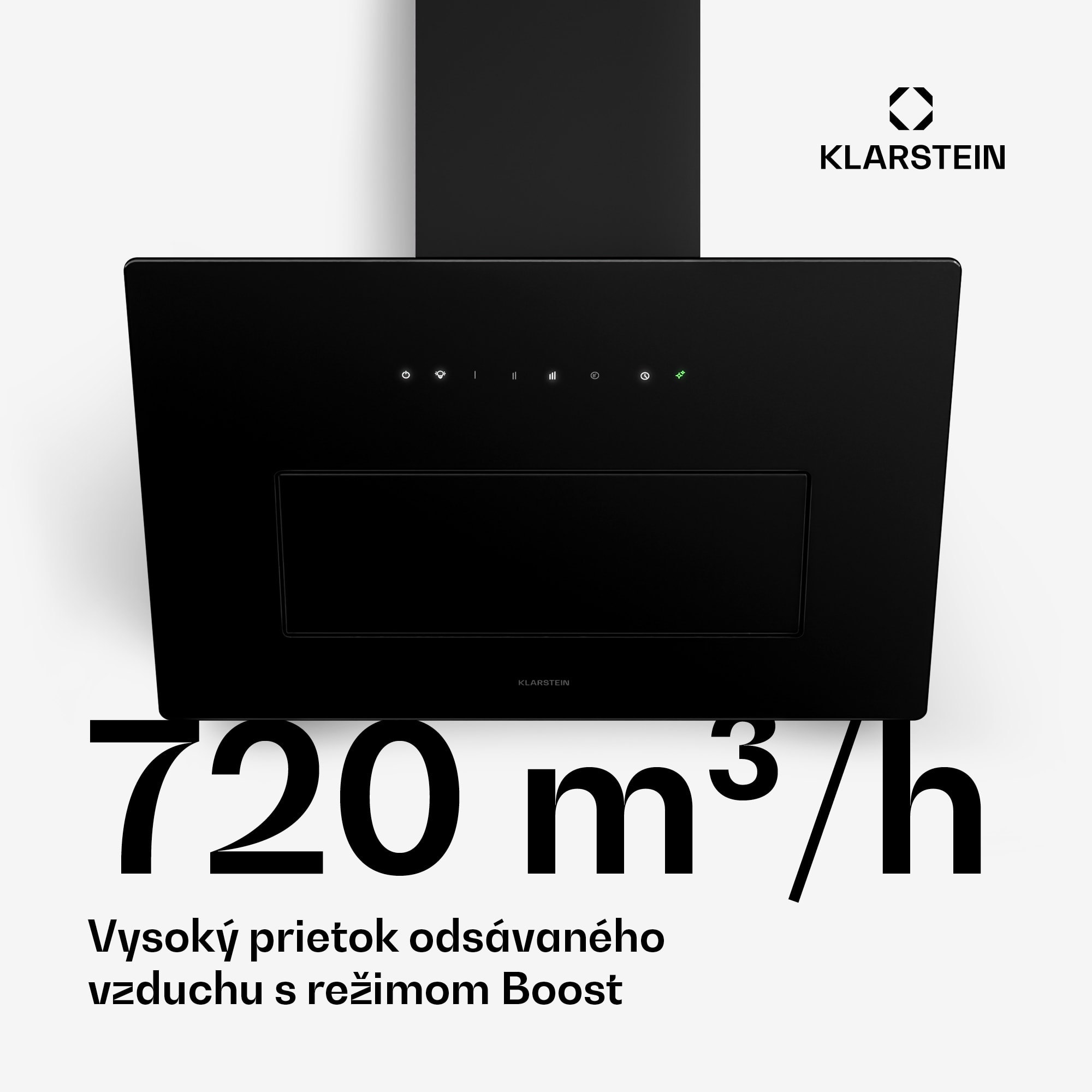 Klarstein SleekAir odsávač bez stropu | odťah a recirkulácia | elegantný dizajn | 720 m³/h | 60 cm – Obrázok 5