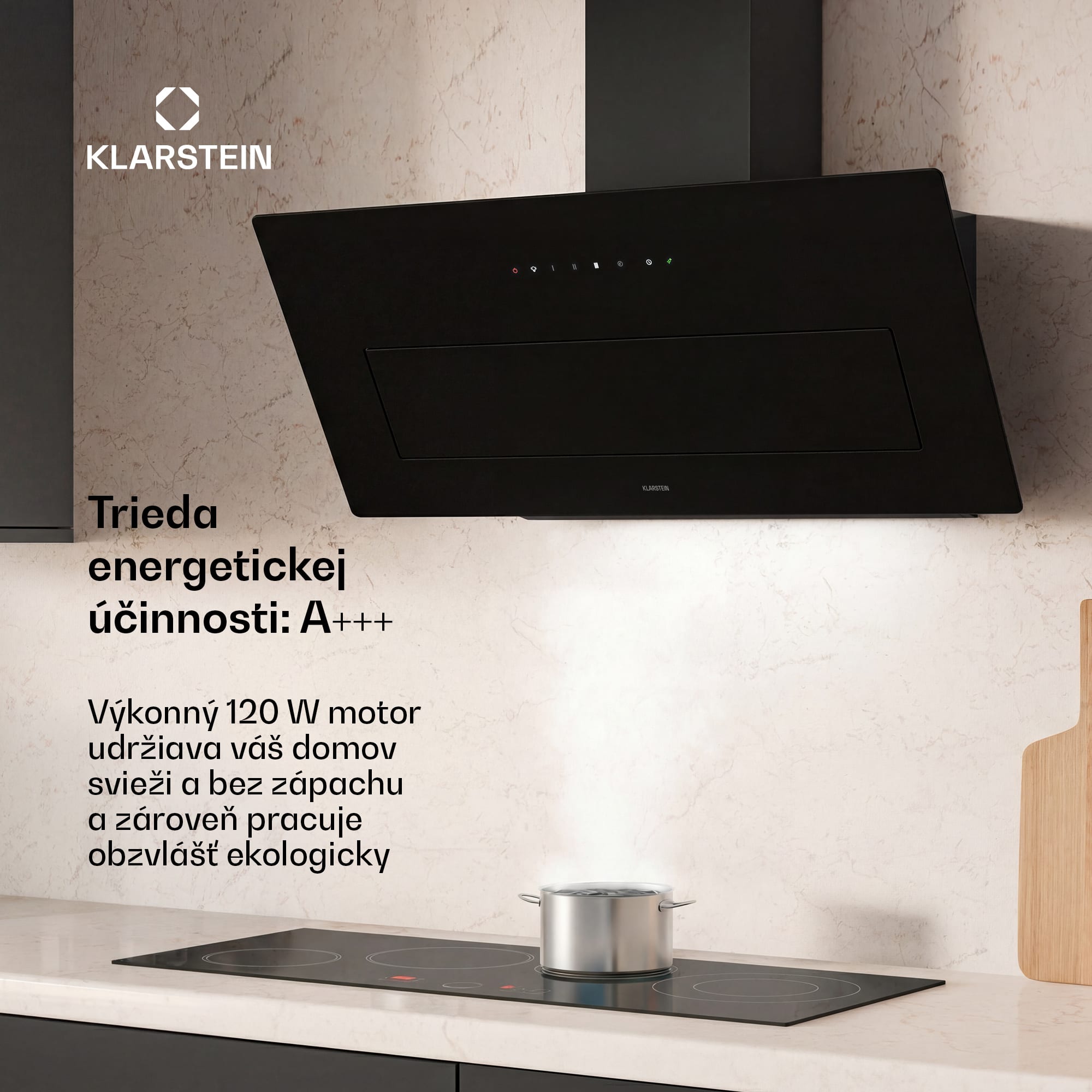 Klarstein SleekAir šikmý digestor | Režimy odsávania a recirkulácie | Ušľachtilý dizajn | 720 m³/h | 90 cm – Obrázok 2
