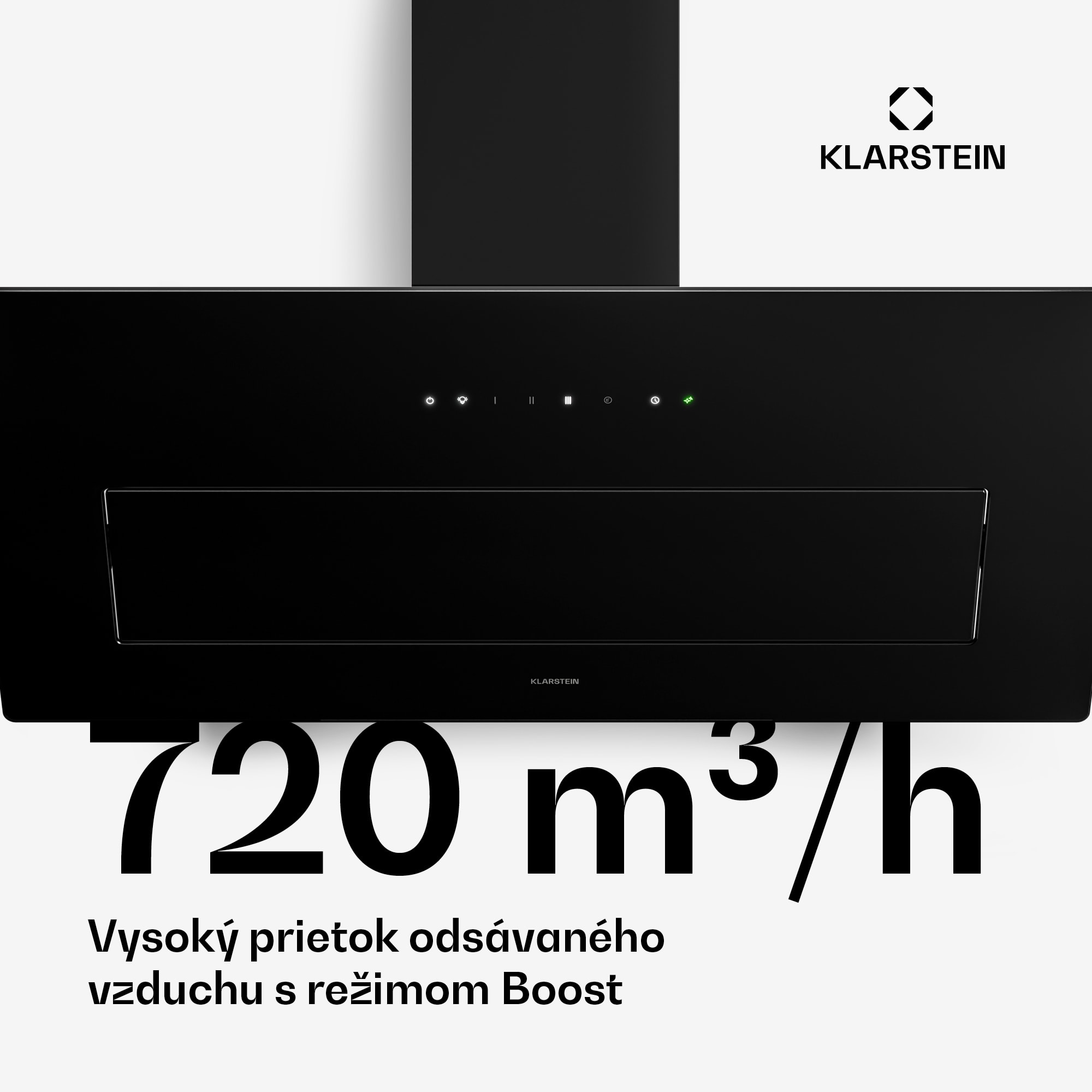 Klarstein SleekAir šikmý digestor | Režimy odsávania a recirkulácie | Ušľachtilý dizajn | 720 m³/h | 90 cm – Obrázok 5