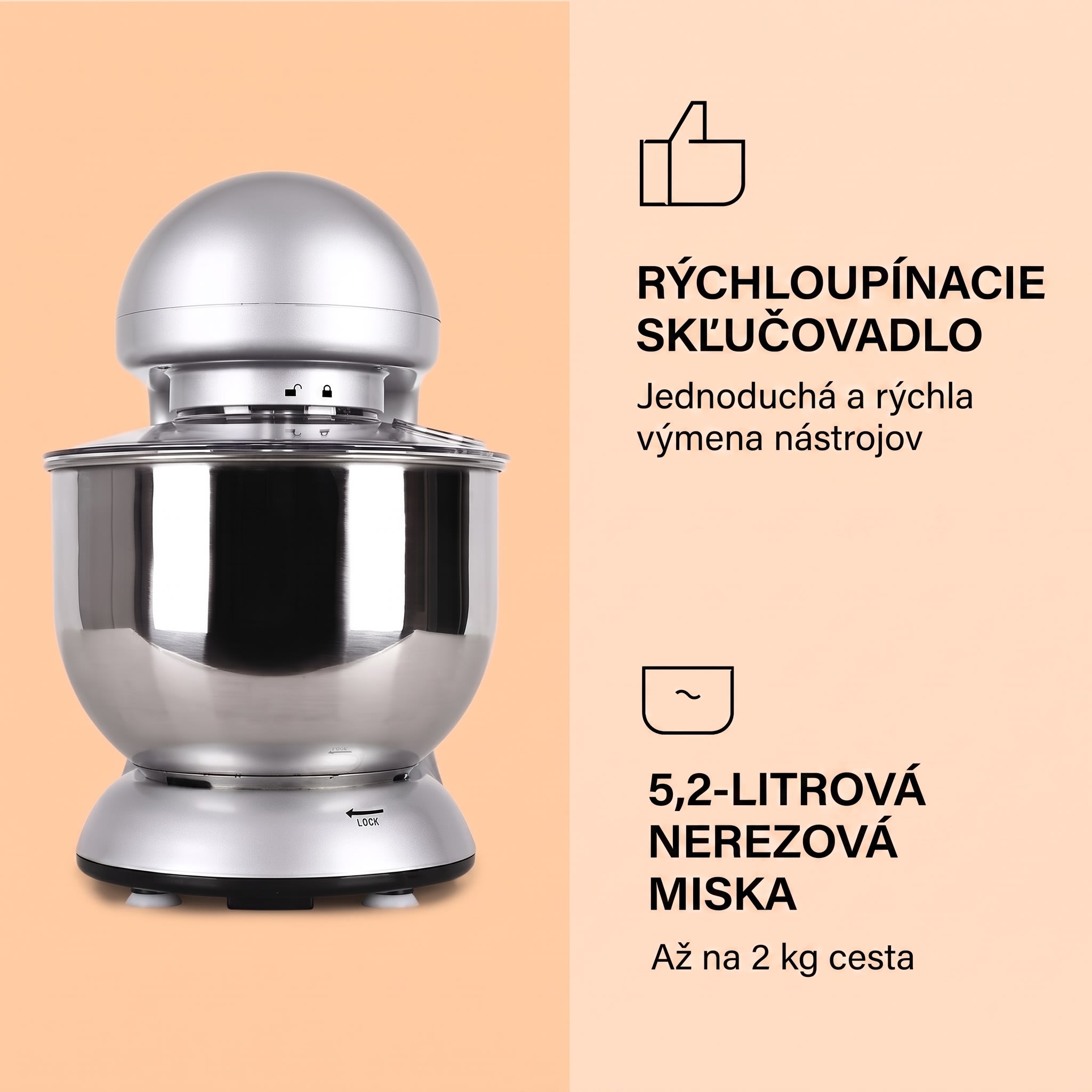 Klarstein Bella, kuchynský robot, 1800 W, 2,7 PS, 5 l – Obrázok 4