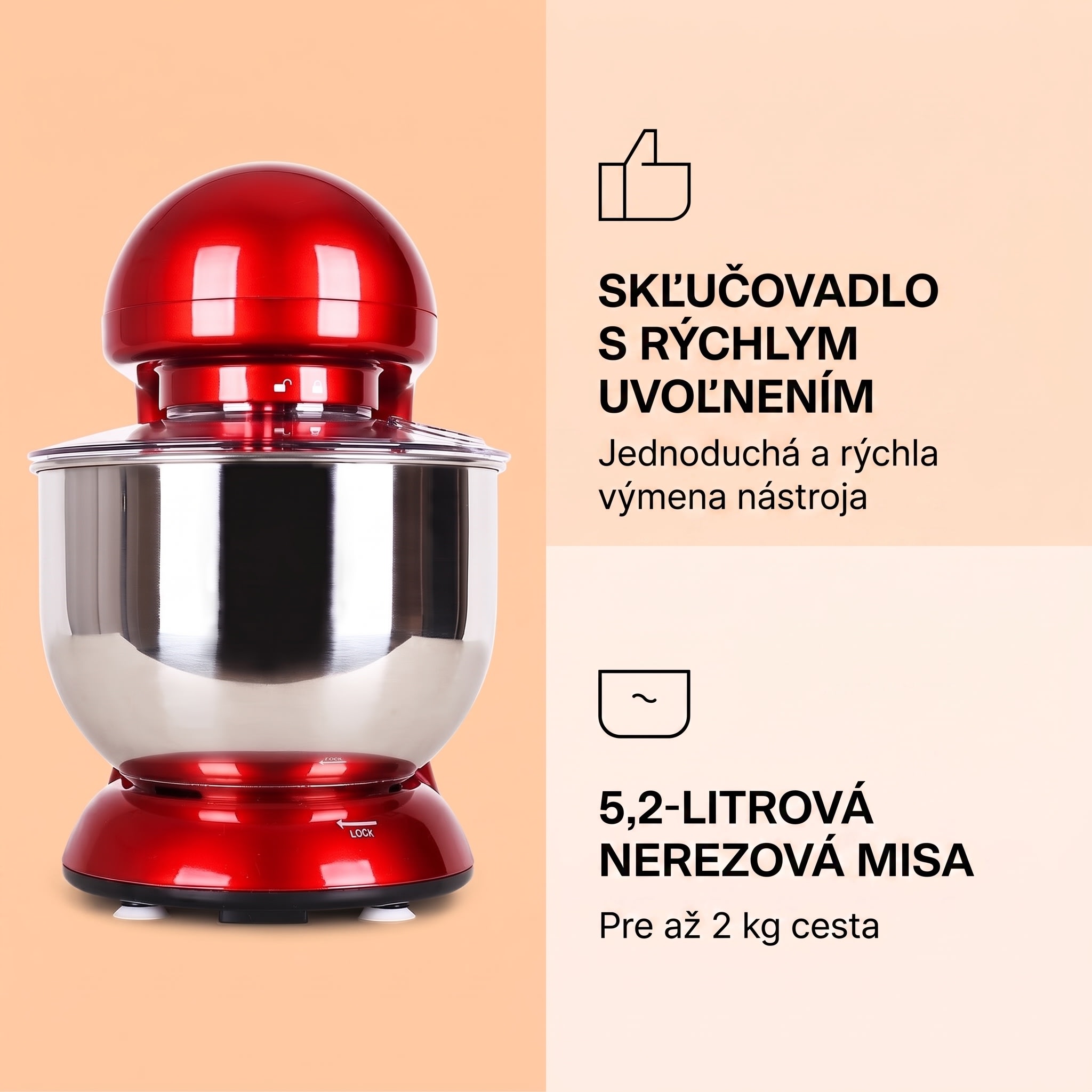 Klarstein Bella, kuchynský robot, 1800 W, 2,7 PS, 5 l – Obrázok 4