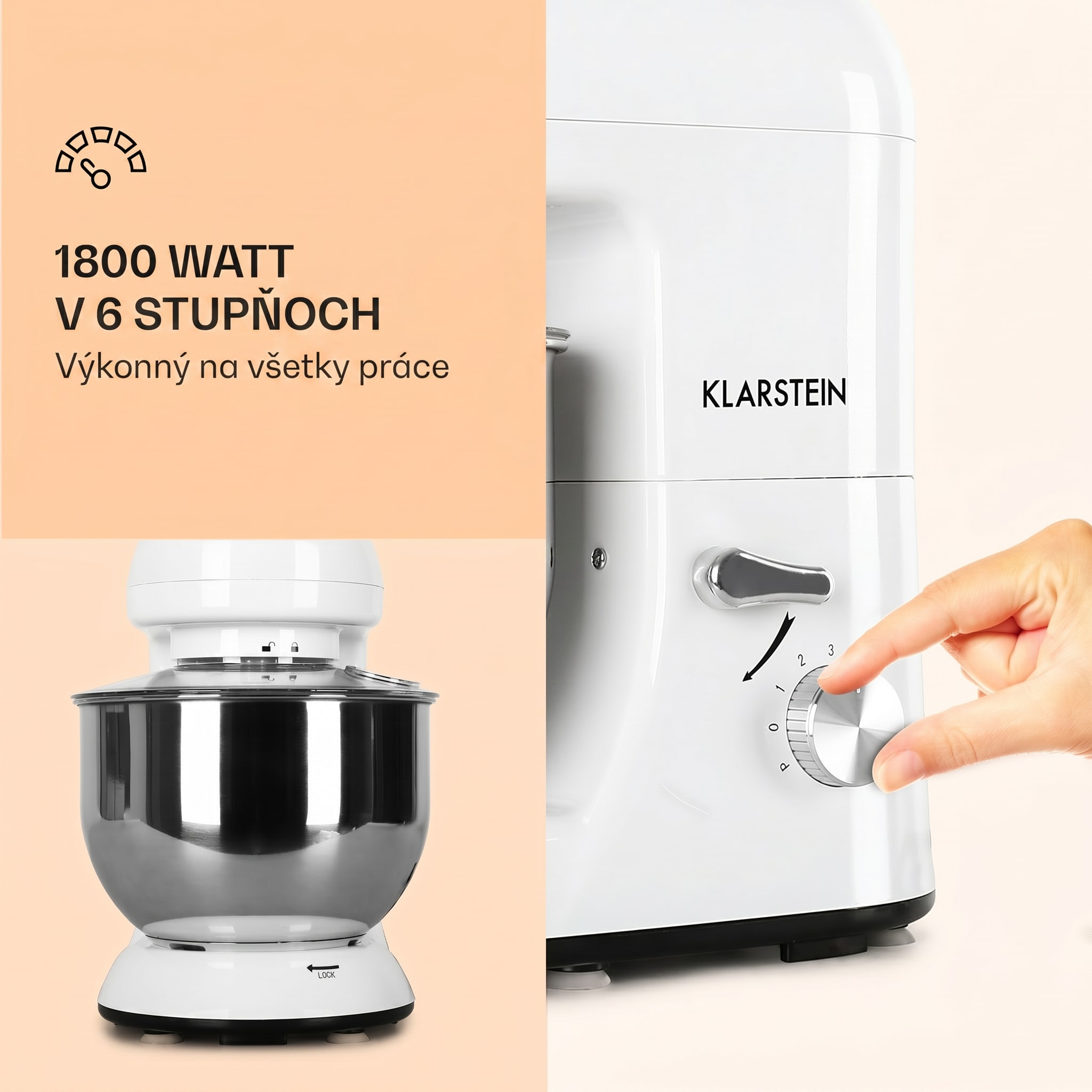 Klarstein Bella, kuchynský robot, 1800 W, 2,7 PS, 5 l – Obrázok 3