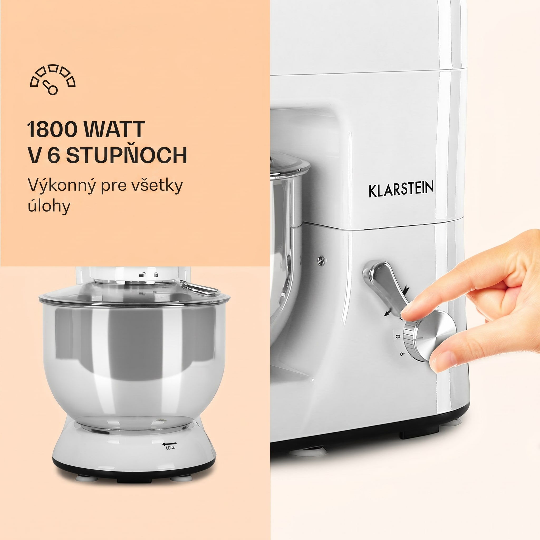 Klarstein Lucia, kuchynský robot, mixér, mlynček na mäso, 1800 W – Obrázok 3