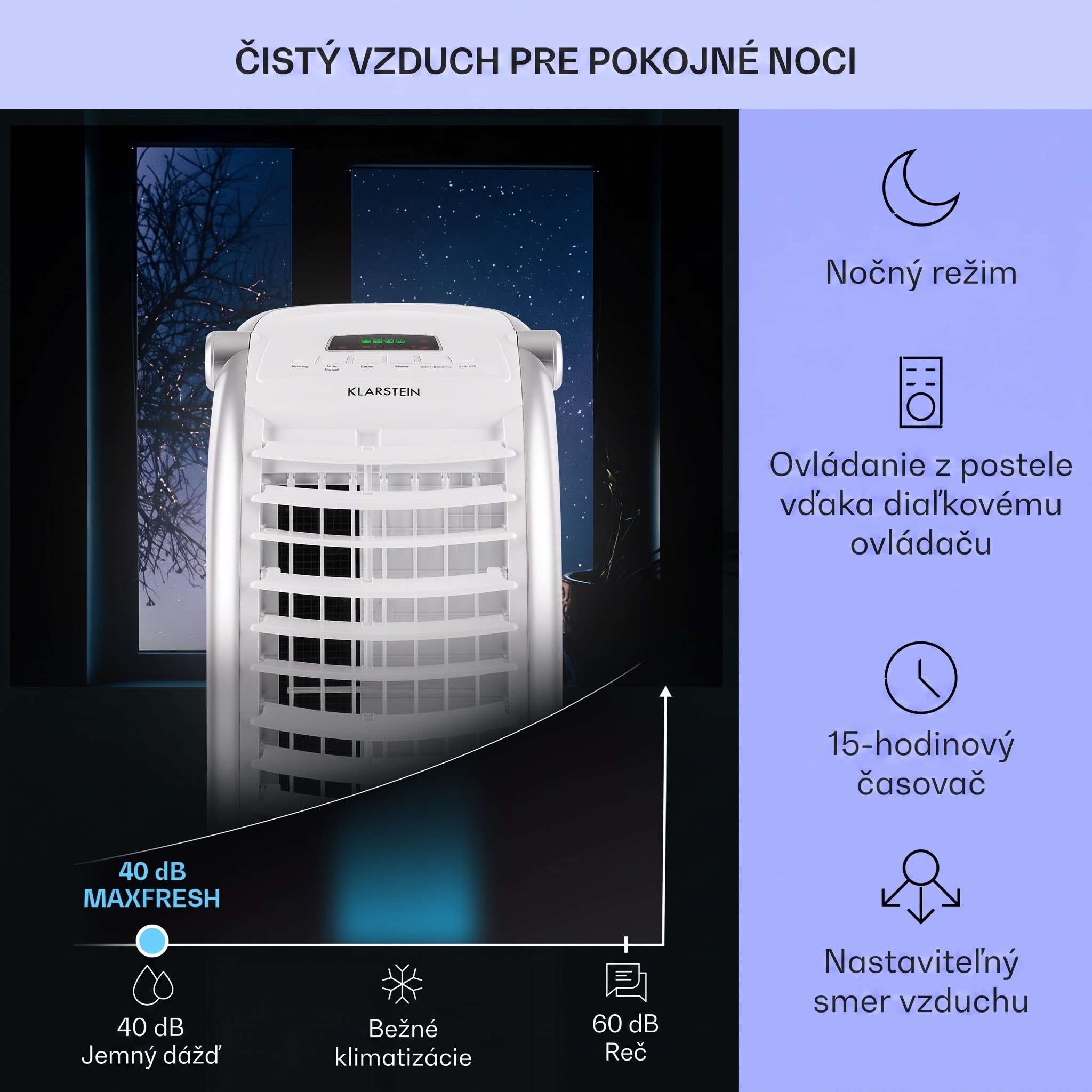 Klarstein Maxfresh, 4 v 1 ochladzovač vzduchu, ventilátor, 65 W, 6 l, diaľkový ovládač, 2 x chladiaci box – Obrázok 4