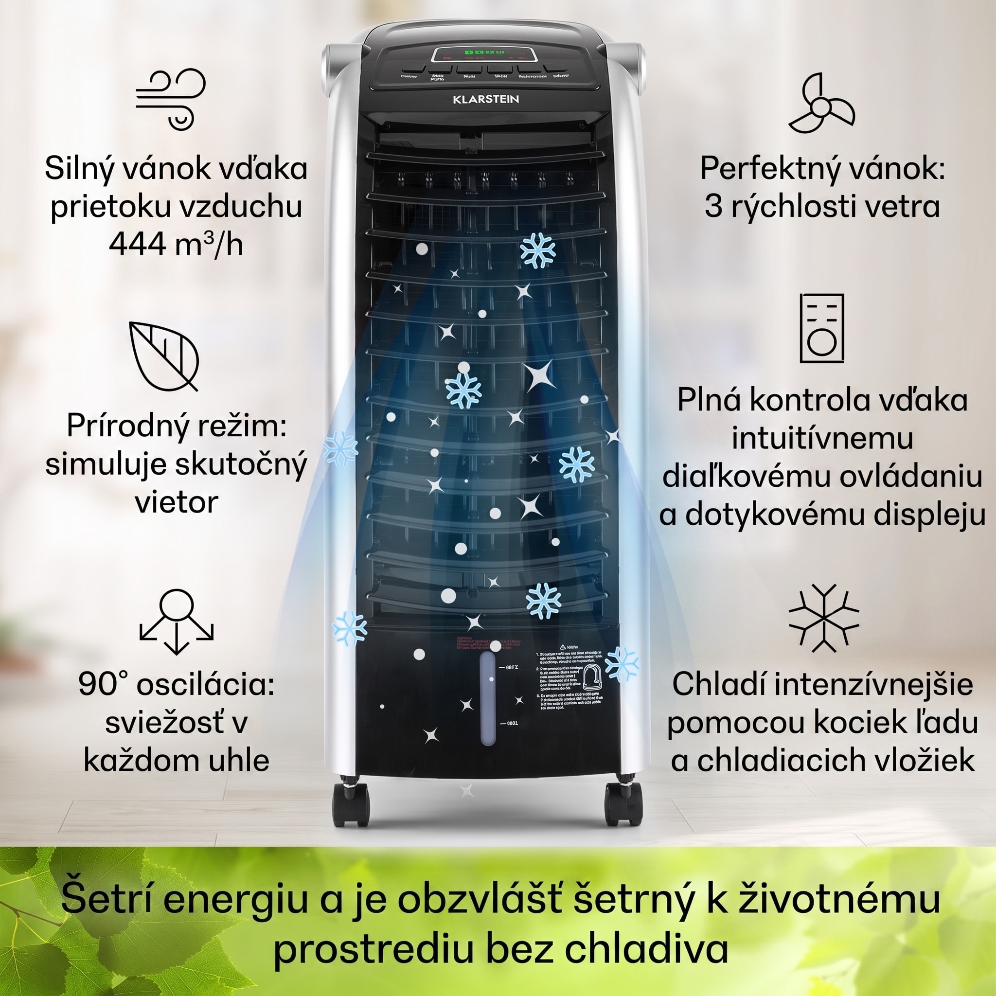 Klarstein Maxfresh, 4 v 1 ochladzovač vzduchu, ventilátor, 65 W, 6 l, diaľkový ovládač, 2 x chladiaci box – Obrázok 3