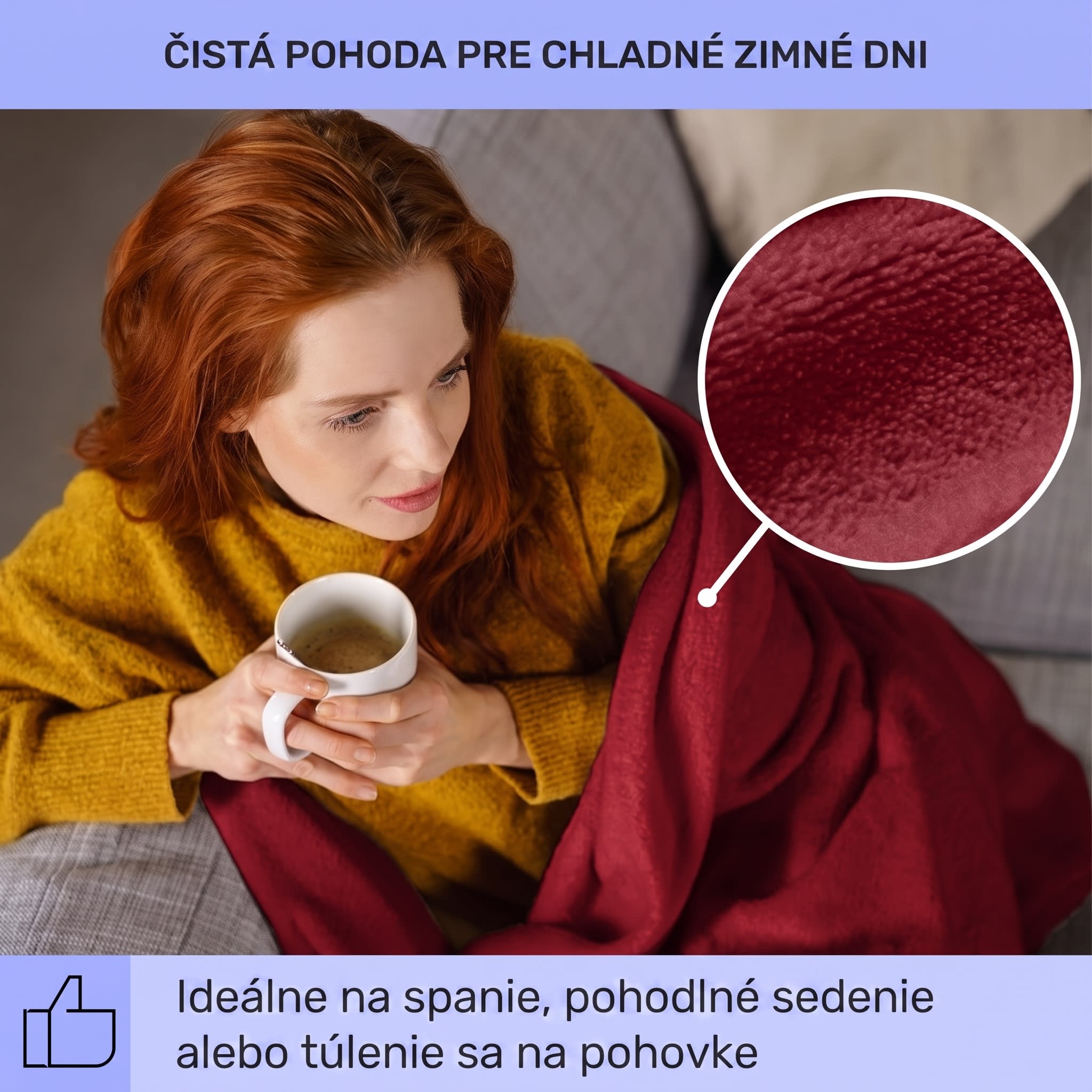 Klarstein Dr. Watson XL, vyhrievacia deka, 120 W, 180 x 130 cm, prateľná, mikroplyš, vínová – Obrázok 4