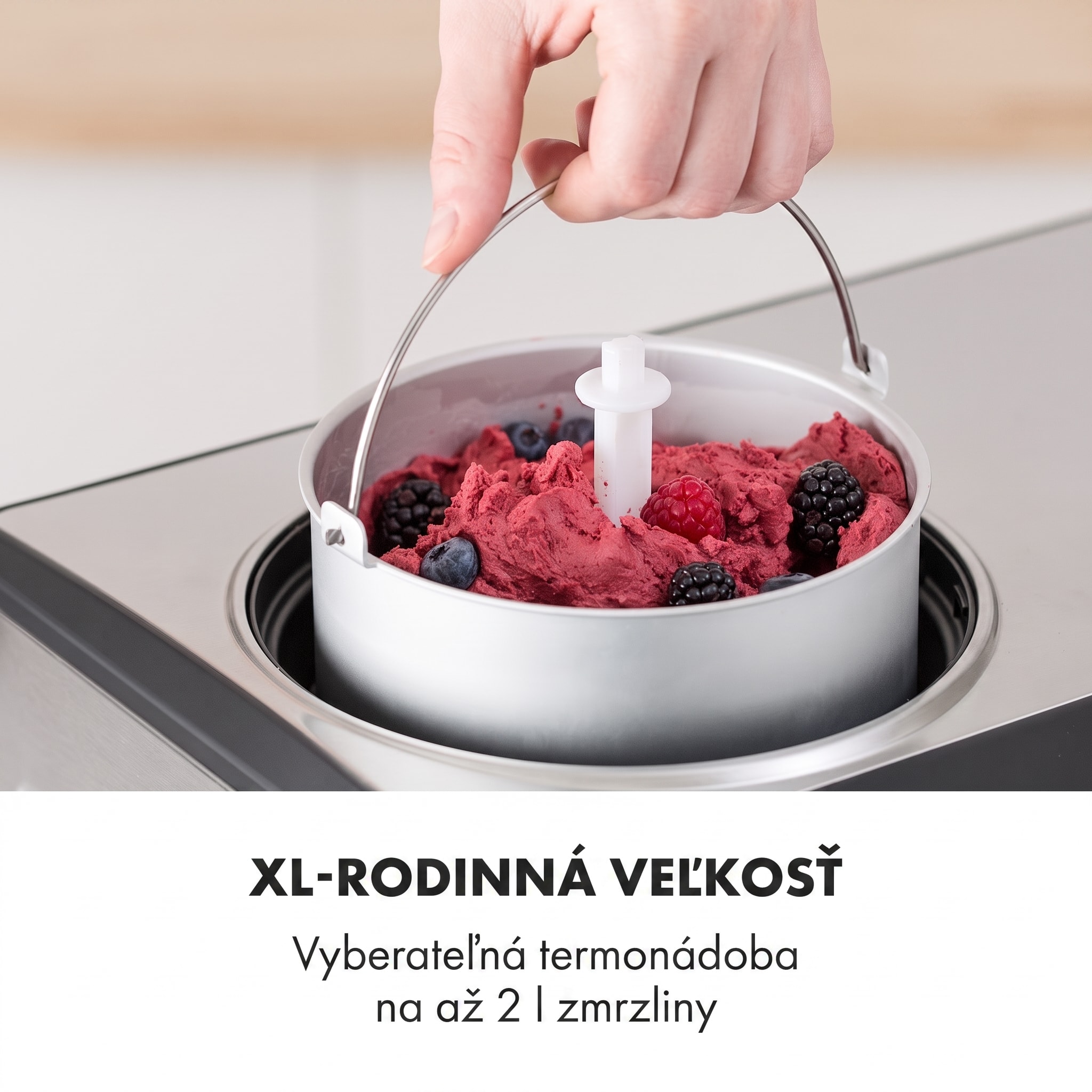 Klarstein Dolce Bacio, zmrzlinovač, kompresor, 2 l, LCD displej, dotykový panel, nehrdzavejúca oceľ – Obrázok 4