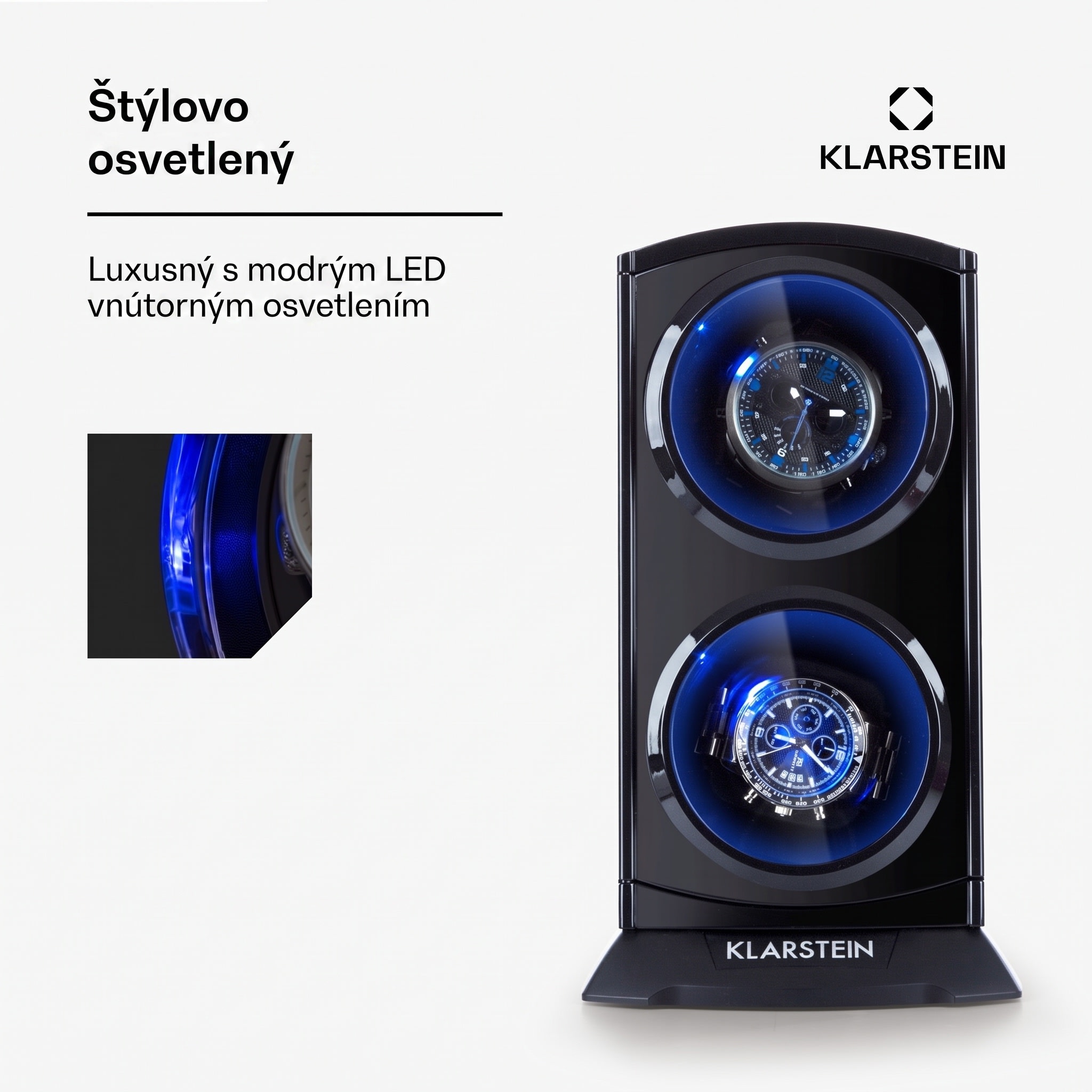 Klarstein St. Gallen Premium, naťahovač na hodinky, 2 hodiniek, 4 rýchlosti, čierny – Obrázok 5