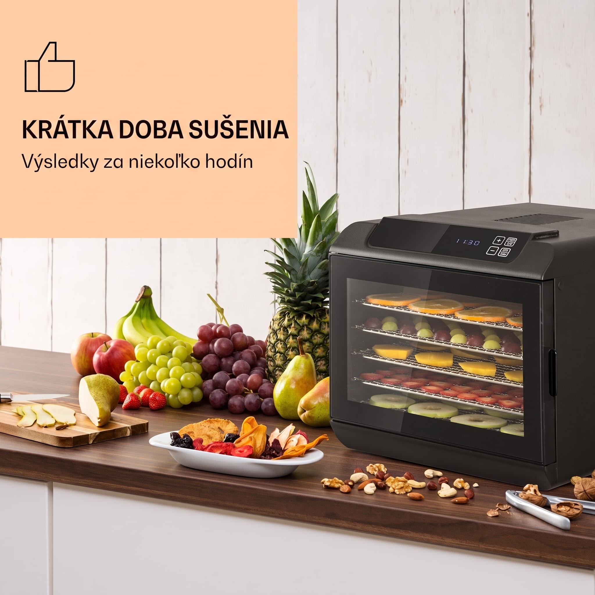 Klarstein Arizona Jerky sušička 500W 35-70°C digitálny dotykový displej – Obrázok 2