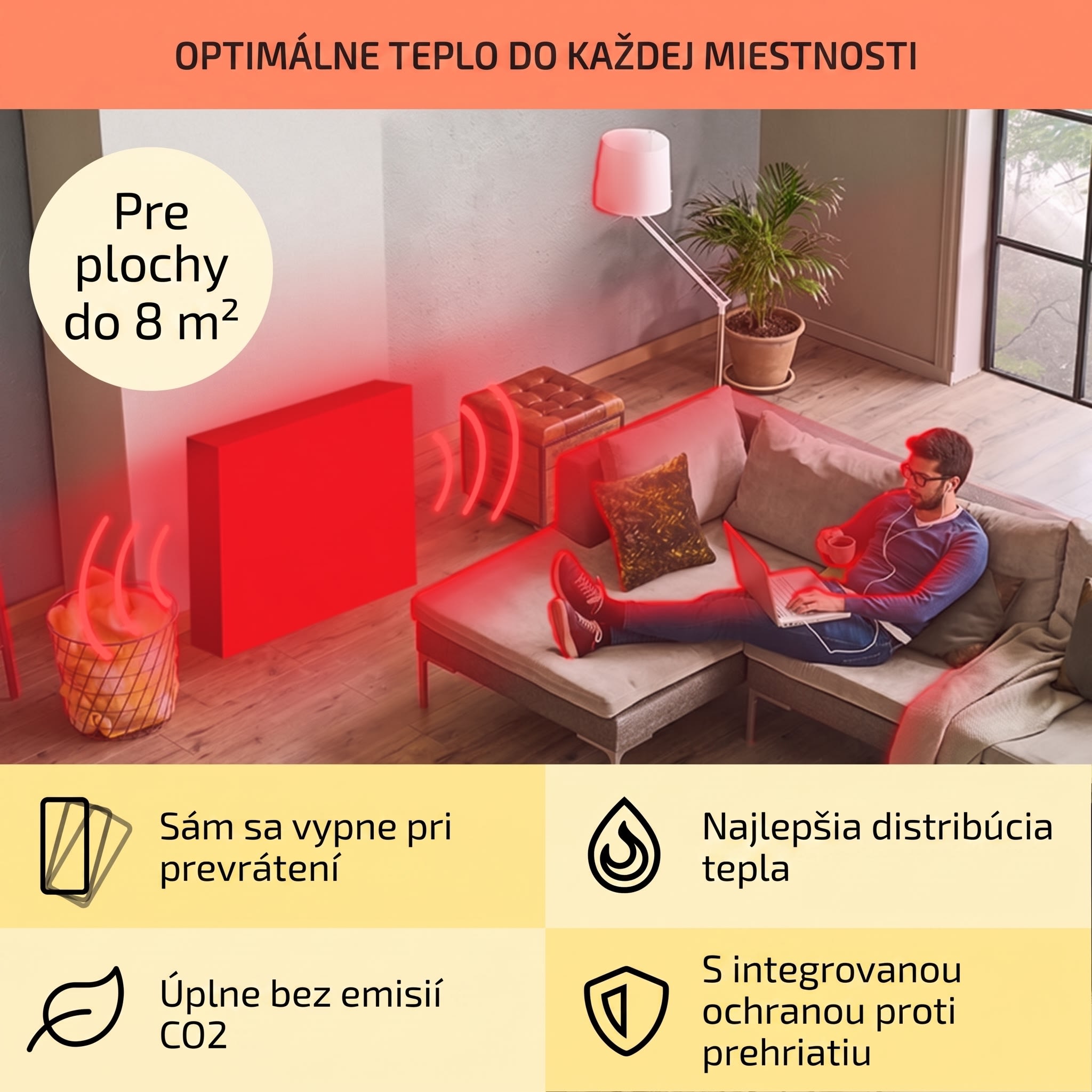 OneConcept Wallander, olejový radiátor, 600 W, termostat, olejové vyhrievanie, plochý dizajn, biely – Obrázok 5