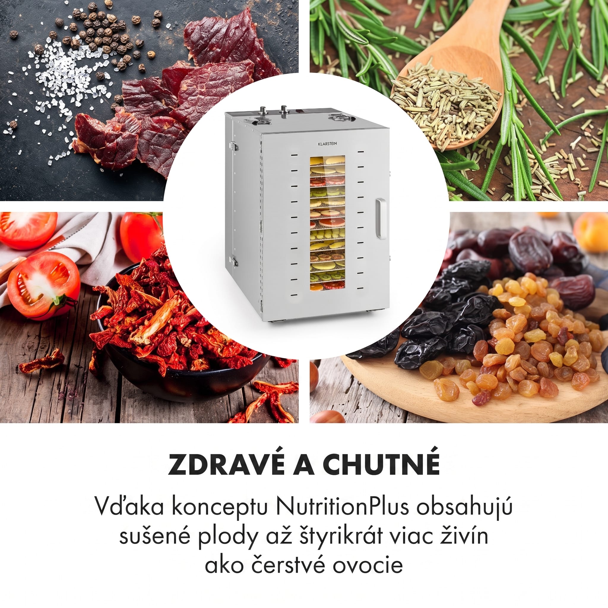 Klarstein Master Jerky 16 sušička potravín 1500W 40-90 °C 15h časovač nerezová oceľ – Obrázok 5