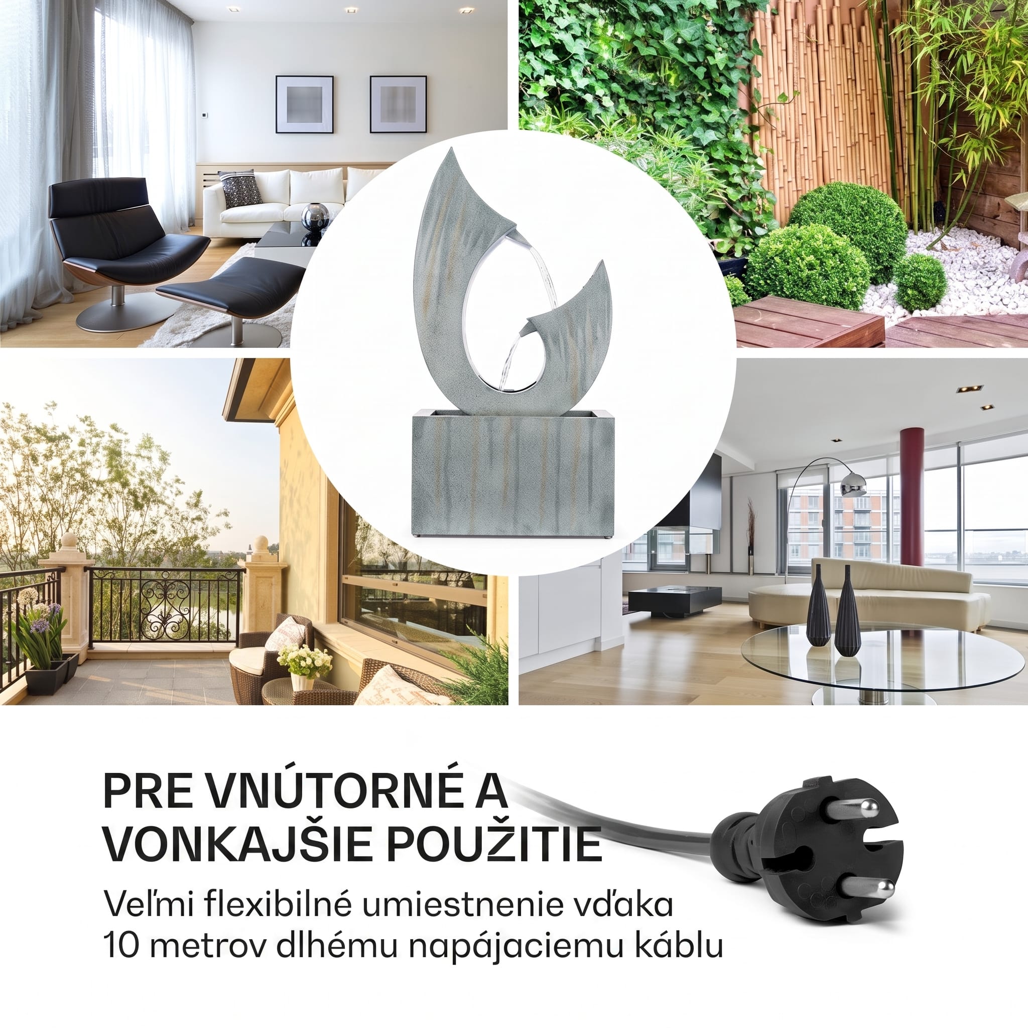 Blumfeldt Trumpet Flow, záhradná fontána, 8 W, pozinkovaný kov, LEDky – Obrázok 3