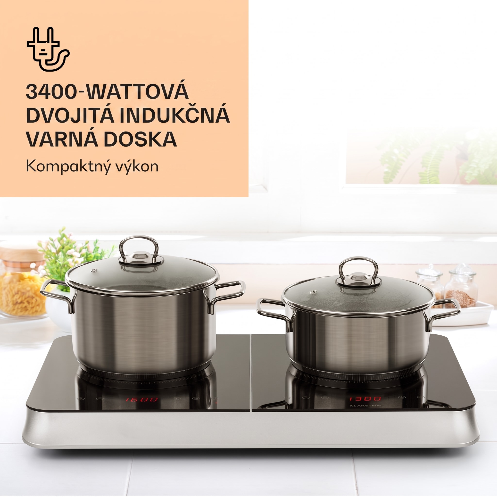 Klarstein InnoChef, indukčná varná doska, 3400 W, dotykové ovládanie, sklokeramika – Obrázok 2