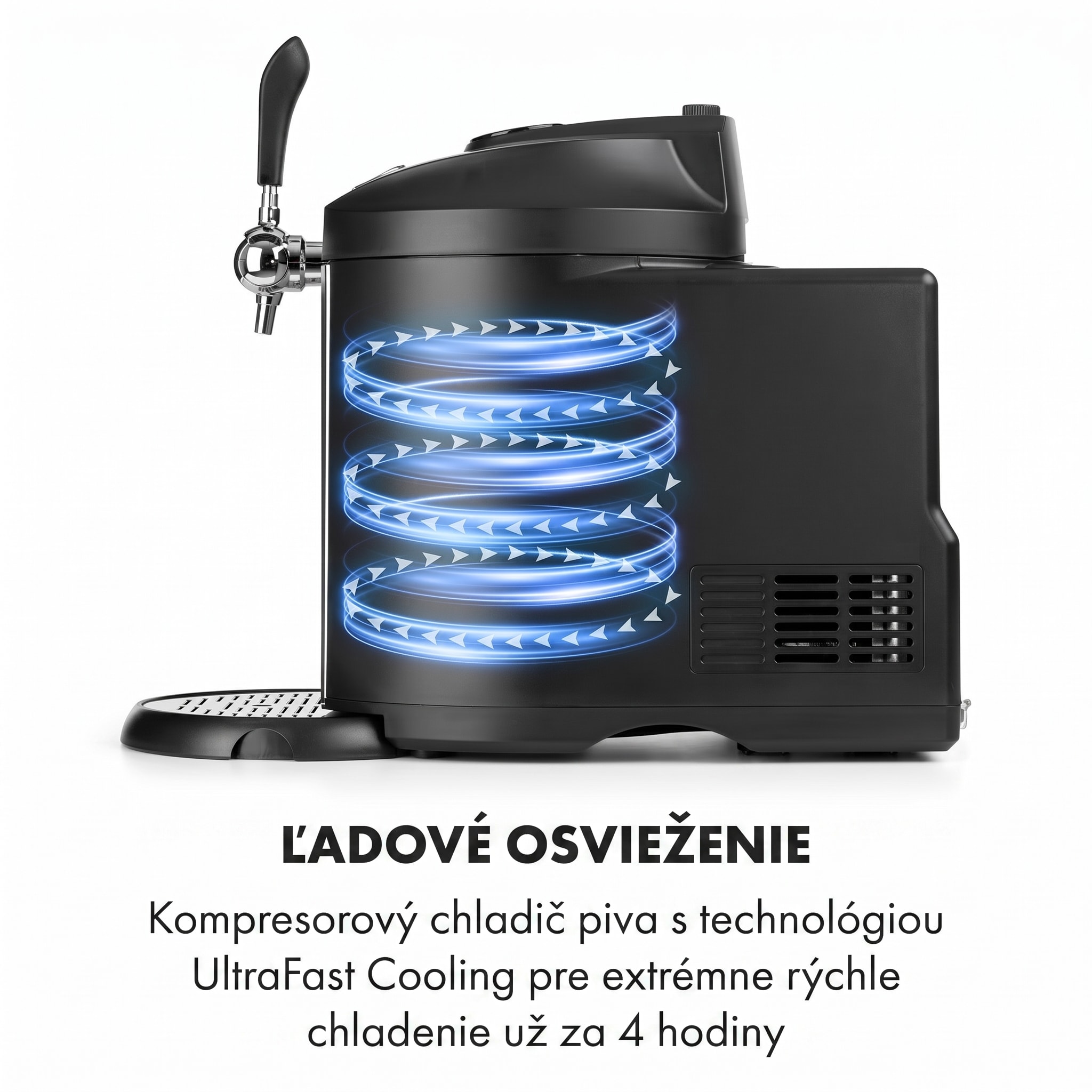 Klarstein Beerkules, výčapné zariadenie, 5 l súdok, kompresor, 120 W, čierne – Obrázok 3