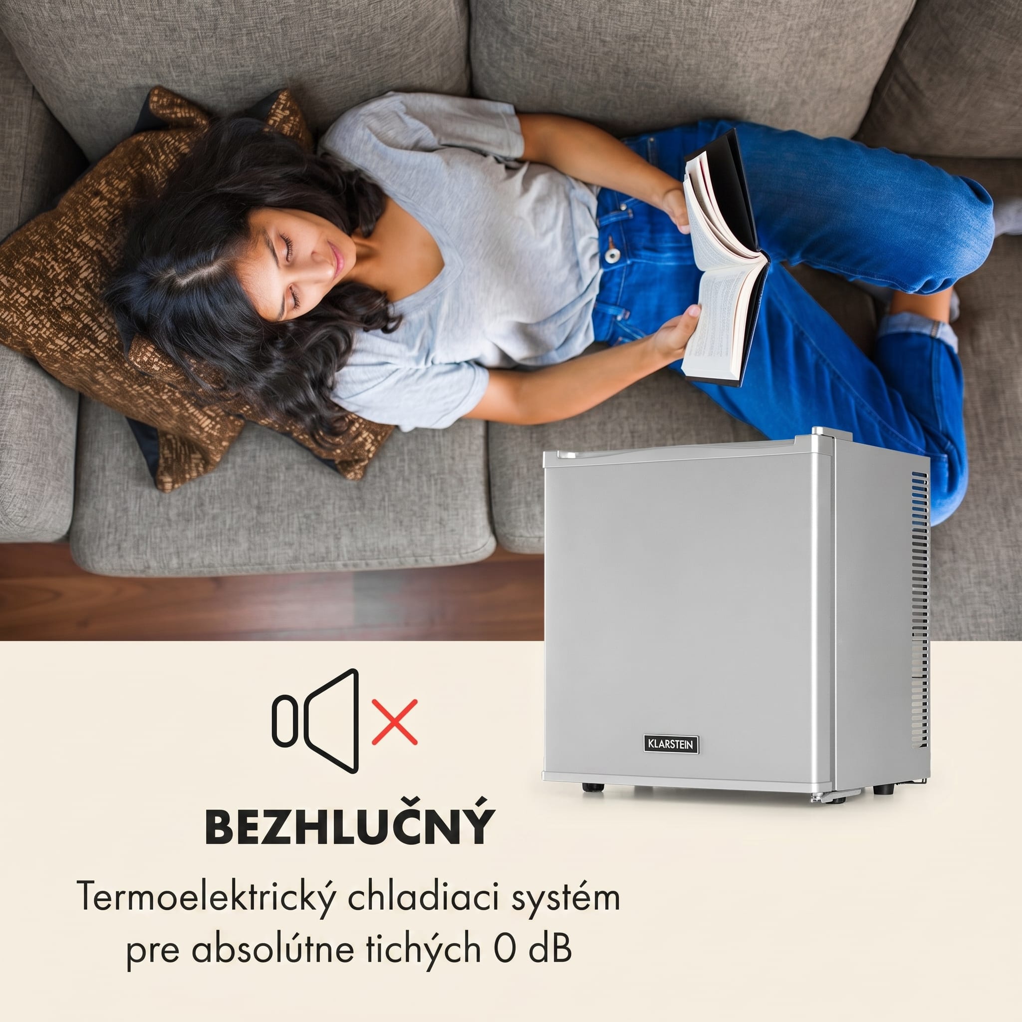 Klarstein Secret Cool, mini chladnička, minibar, 13 l, energet. trieda G, strieborná – Obrázok 3