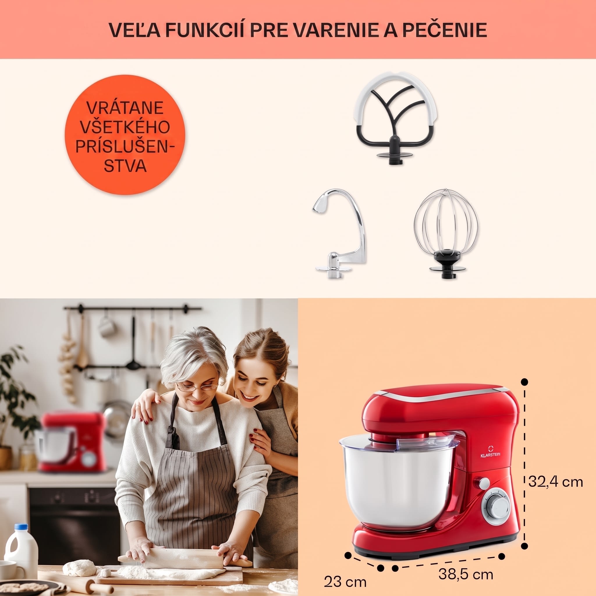 Klarstein Bella Pico 2G, kuchynský robot, 1300 W, 1,7 PS, 6 stupňov, 5 l – Obrázok 5