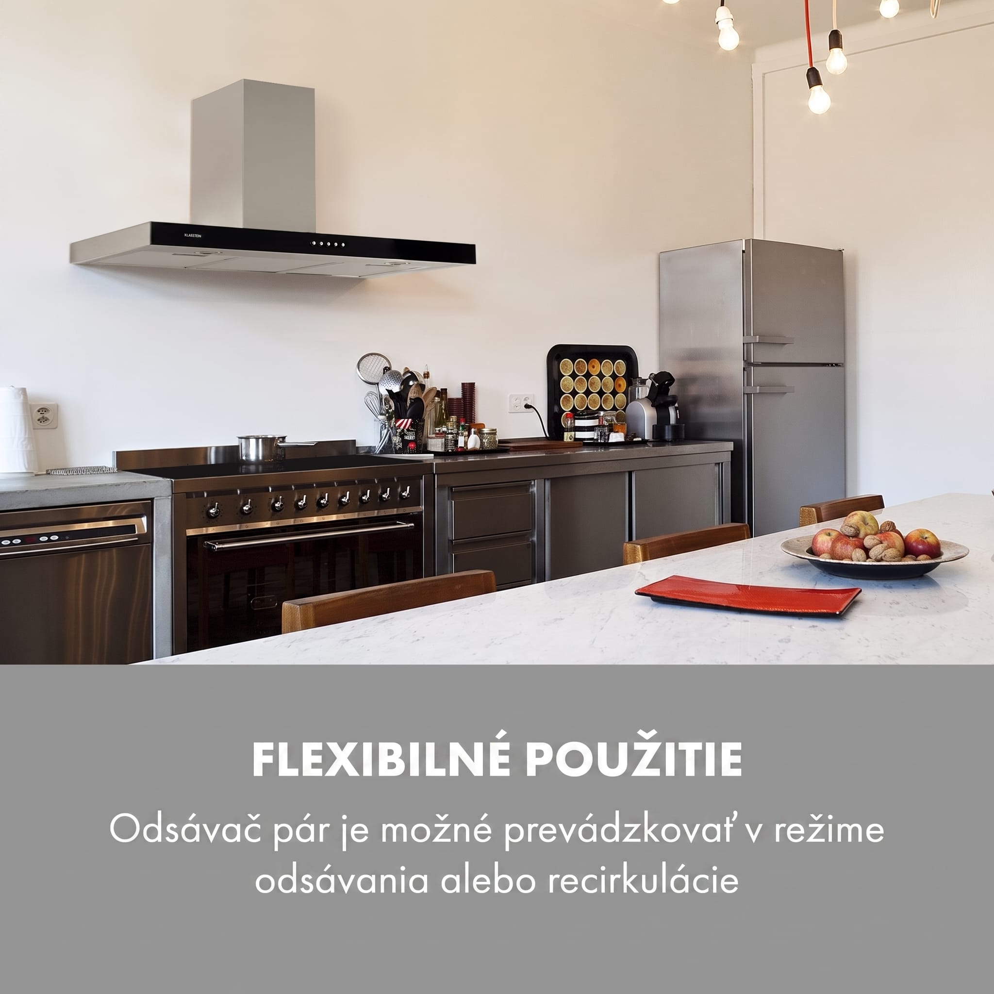 Klarstein Darya, digestor, 90 cm, 310 m³/h, nehrdzavejúca oceľ, strieborný – Obrázok 2