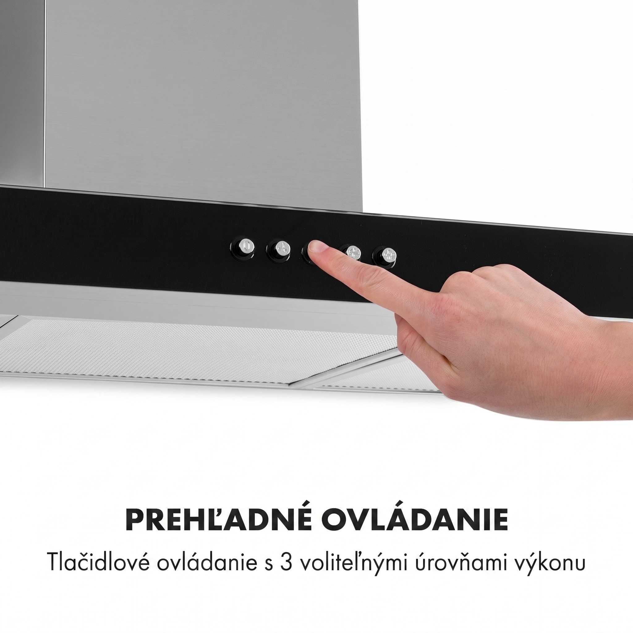 Klarstein Darya, digestor, 90 cm, 310 m³/h, nehrdzavejúca oceľ, strieborný – Obrázok 4