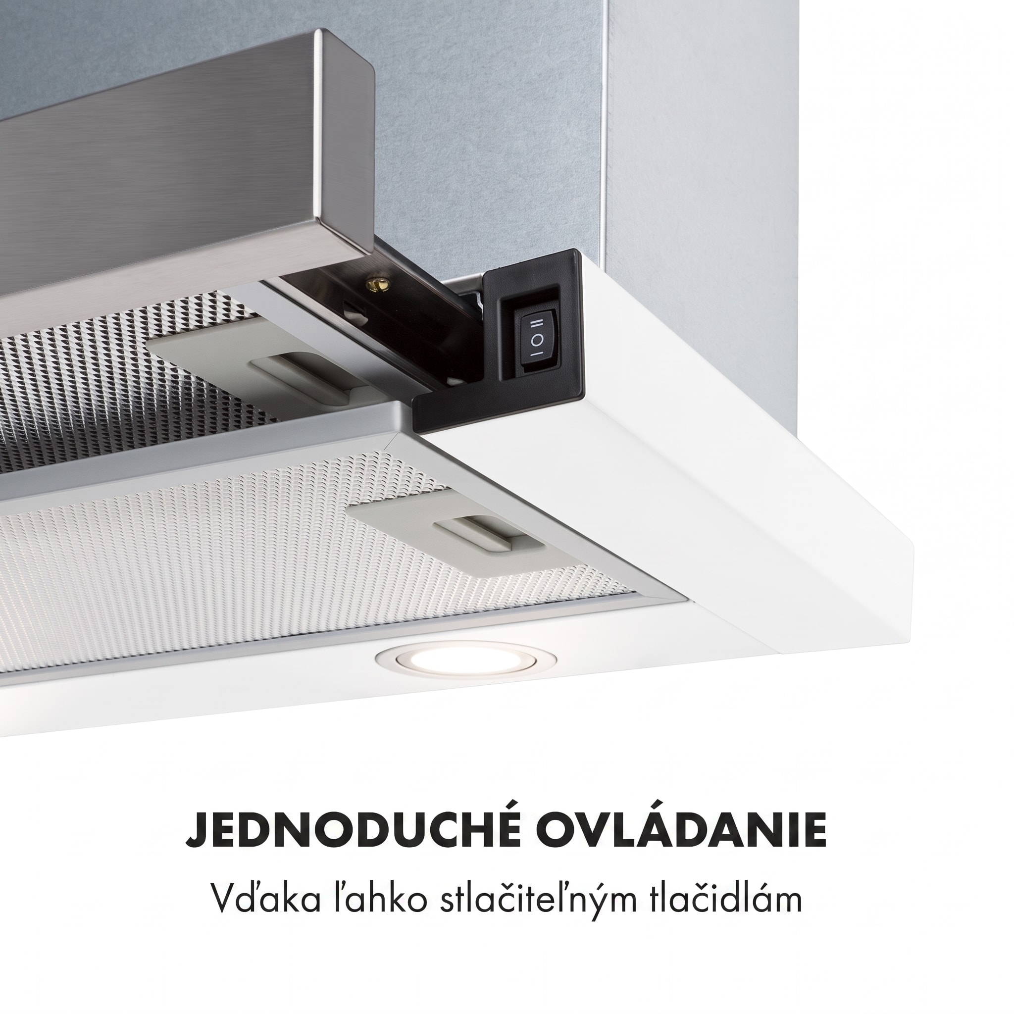 Klarstein Mariana 60 odsávač s plochým krytom 500 m³/h odťah LED biely – Obrázok 4