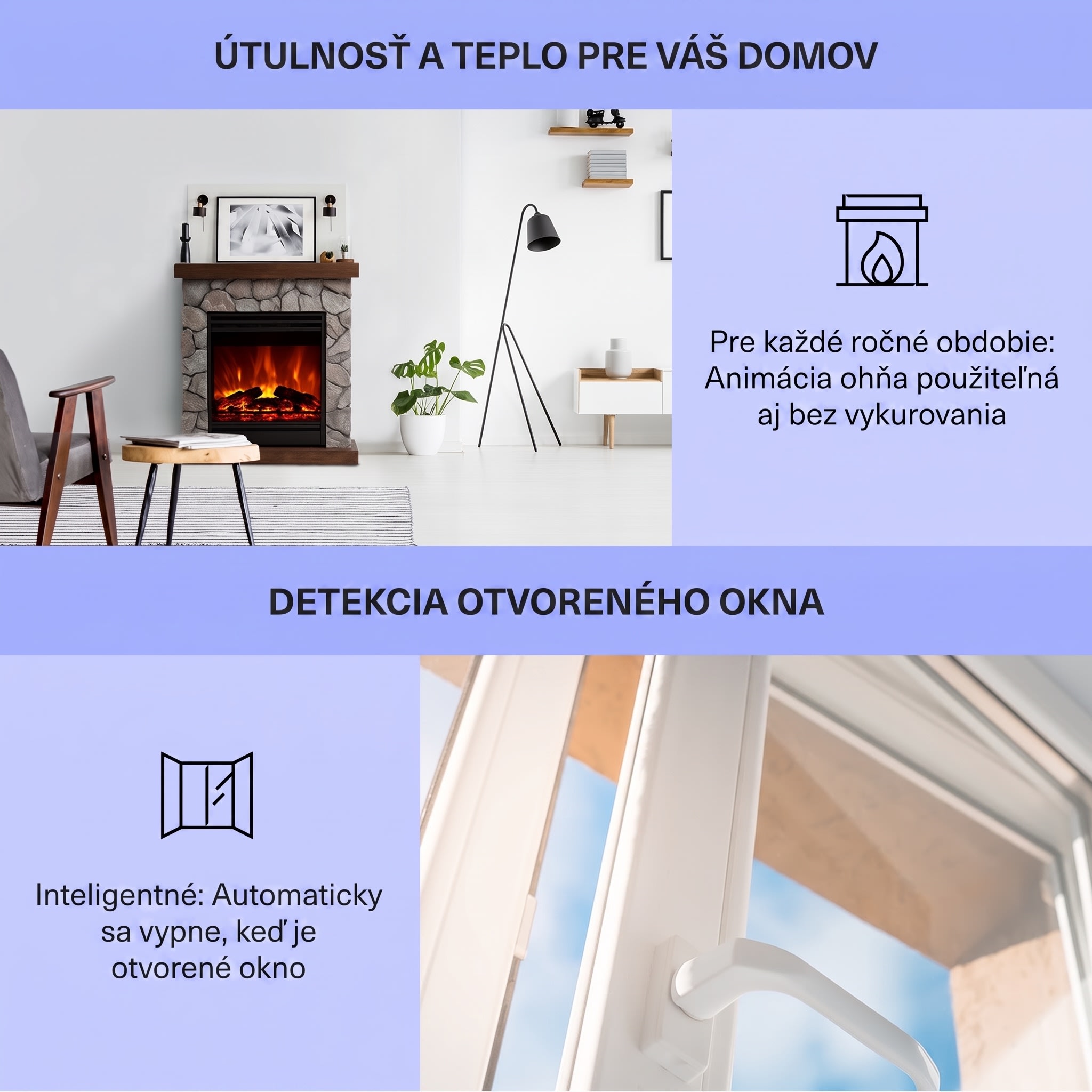 Klarstein Lienz, elektrický krb, 1800 W, vzhľad kameňa, diaľkové ovládanie, hnedý – Obrázok 4