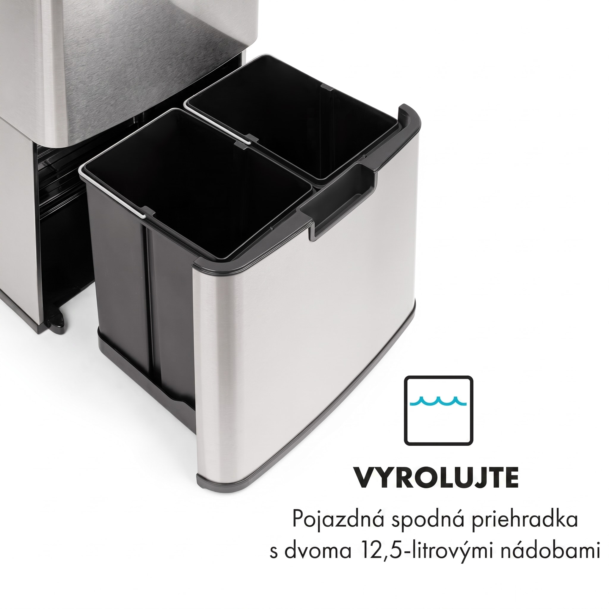 Klarstein Touchless, odpadkový kôš, senzor, 72 l, 4 nádoby, ABS/PP/ušľachtilá oceľ – Obrázok 5