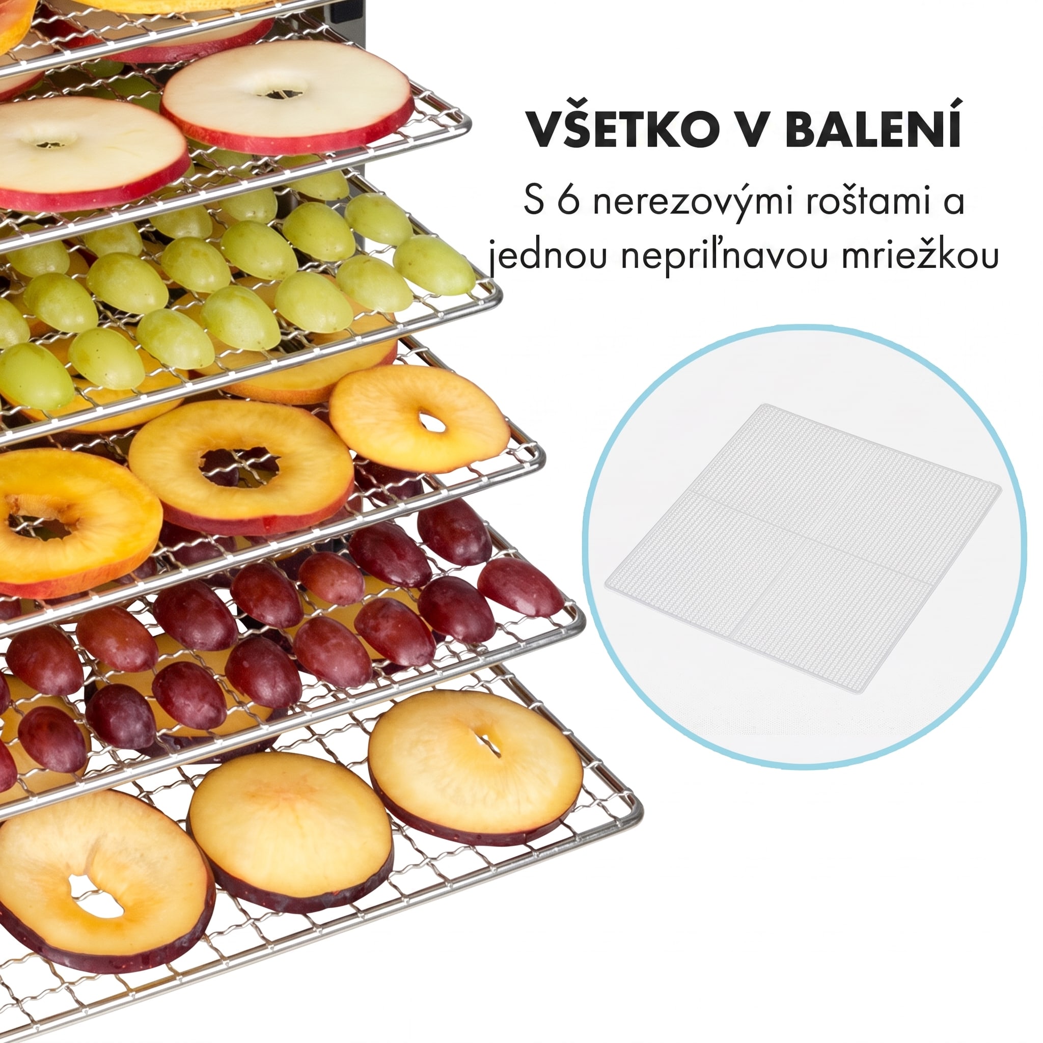 Klarstein Flavour Dry, sušička potravín, 35-75 °C, LCD dotykový displej, časovač, čierna – Obrázok 5